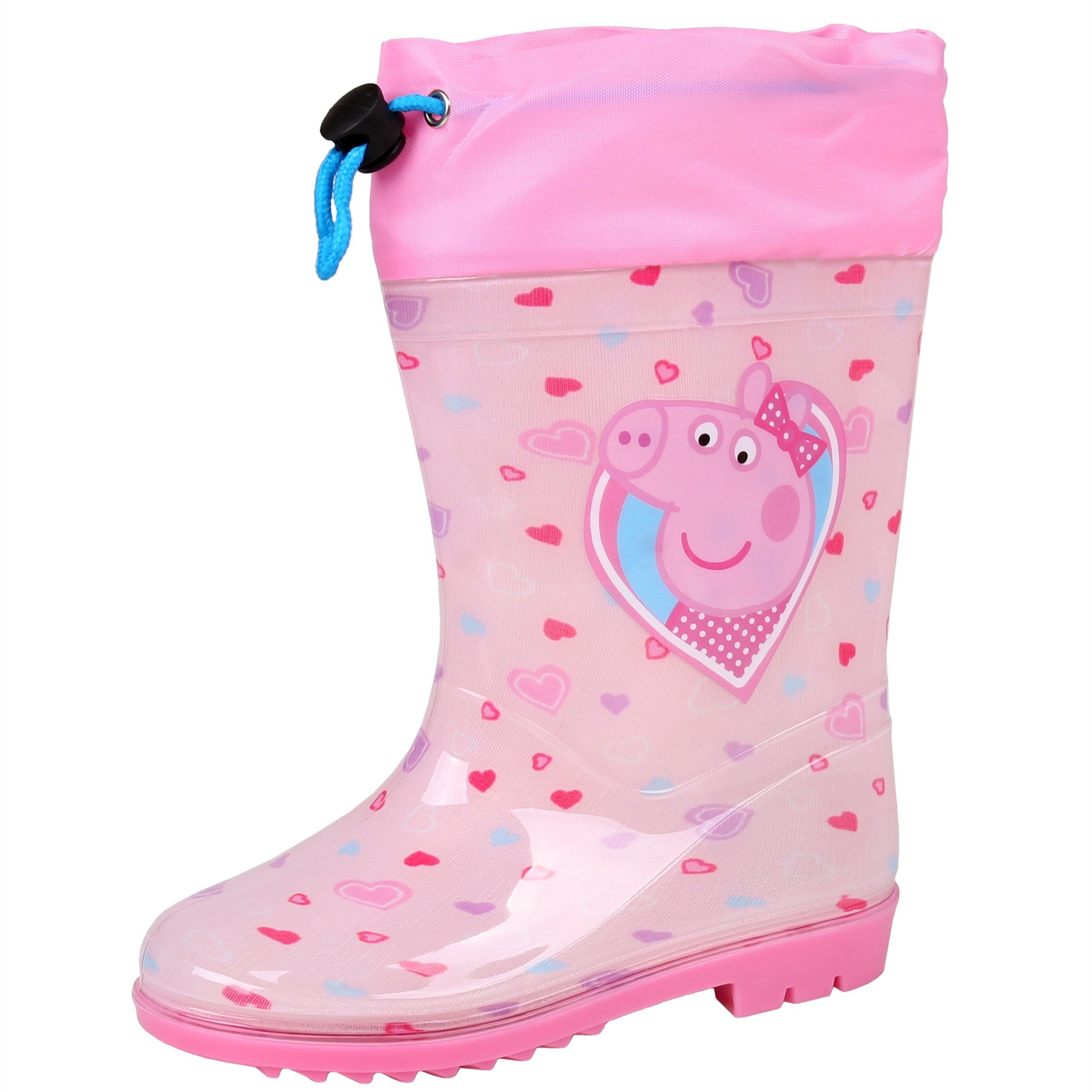 Peppa Pig Peppa Pig Pinke Gummistiefel für Mädchen mit Strickbündchen 31-32 EU Hausschuh