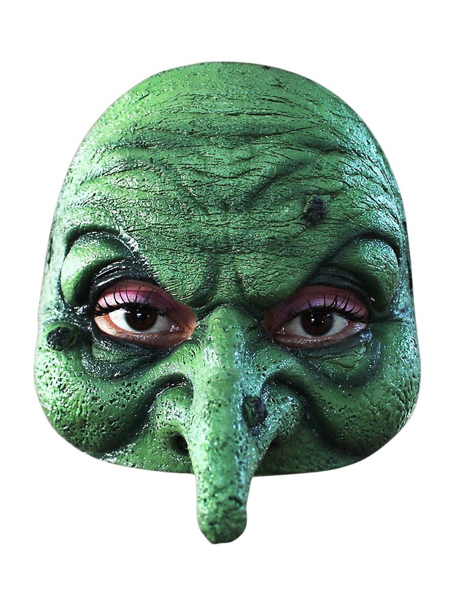 Ghoulish Productions Verkleidungsmaske Grüne Hexenmaske - Halloween Faschin günstig online kaufen