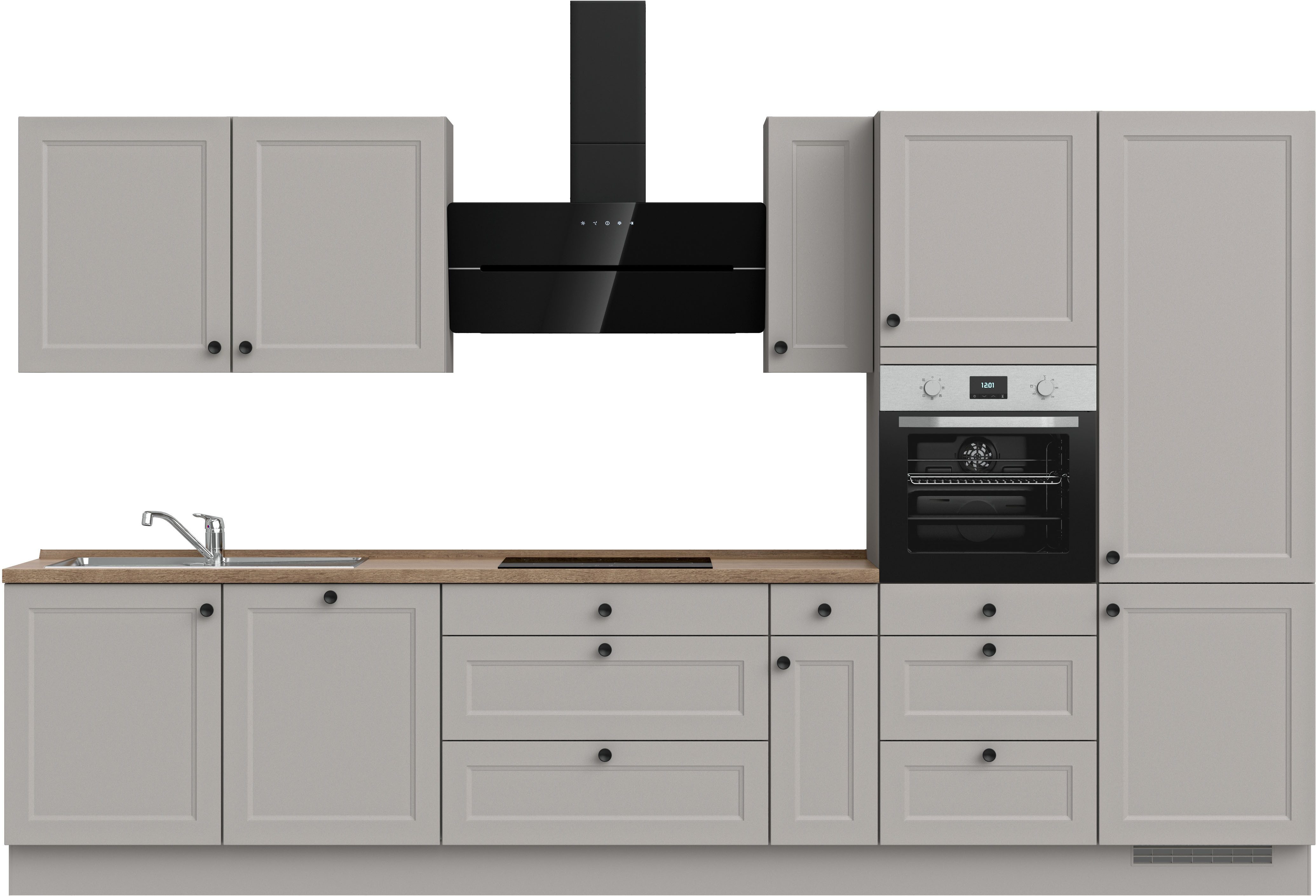 nobilia® Küchenzeile "Cascada II", NEU: individuell anpassbar mit gratis Profi-Beratung, vormontiert, Breite 360 cm, Ausrichtung wählbar, wahlw. mit E-Geräten