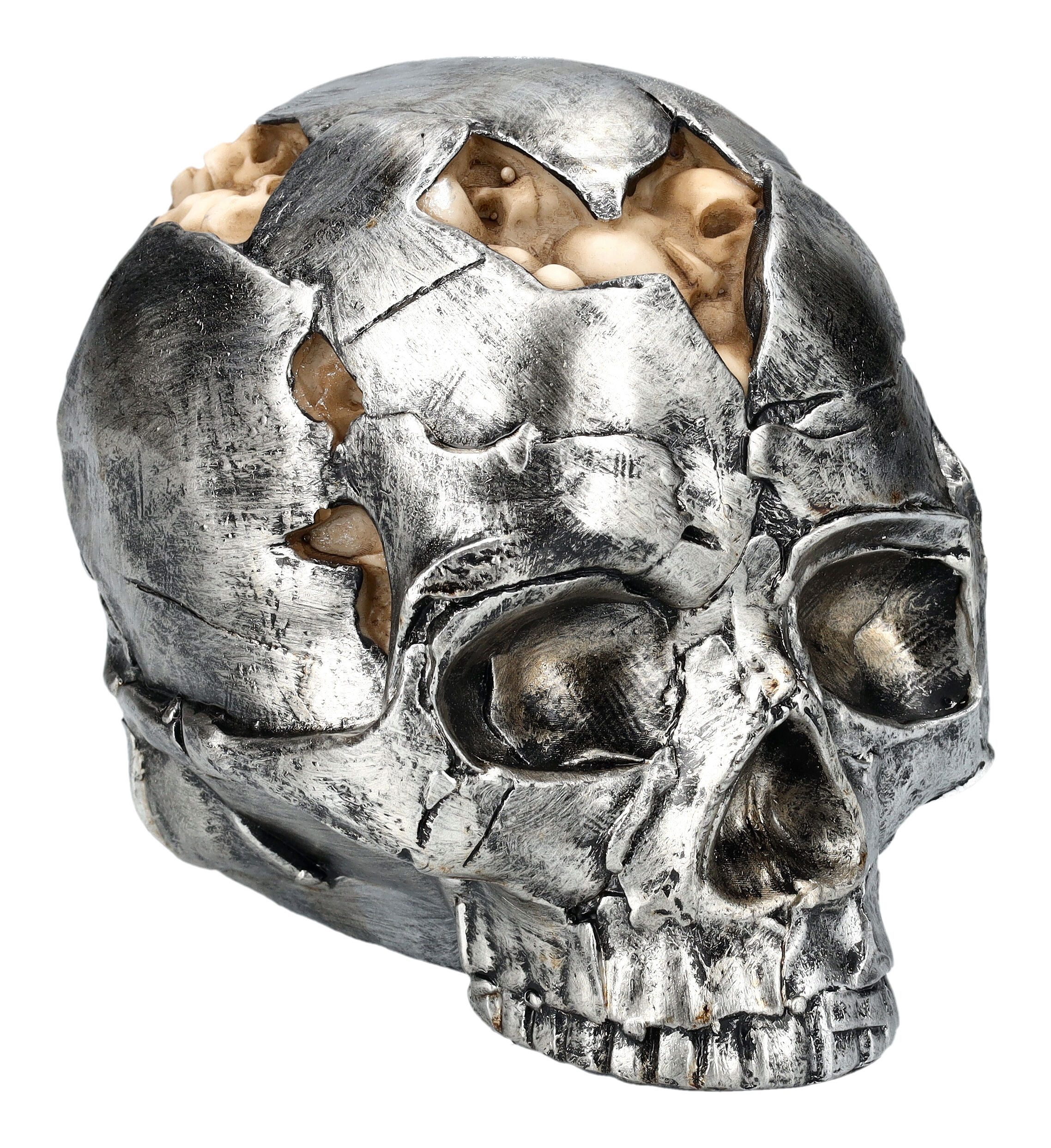 Dekoobjekt Totenkopf Figur - Fracture groß - Gothic Deko Dekofigur Totenschädel