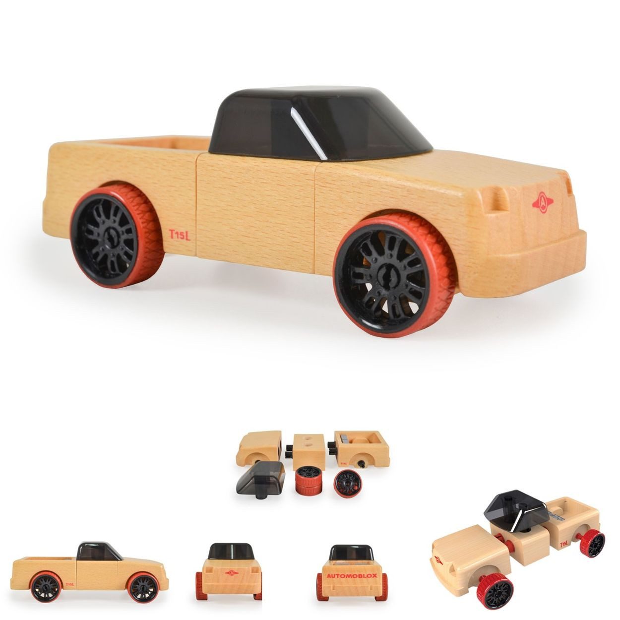 Moni Spielzeug-Auto Mini, Buchenholz, verschiedene Modelle, kleine Autos, ab 4 Jahren, Holzautos