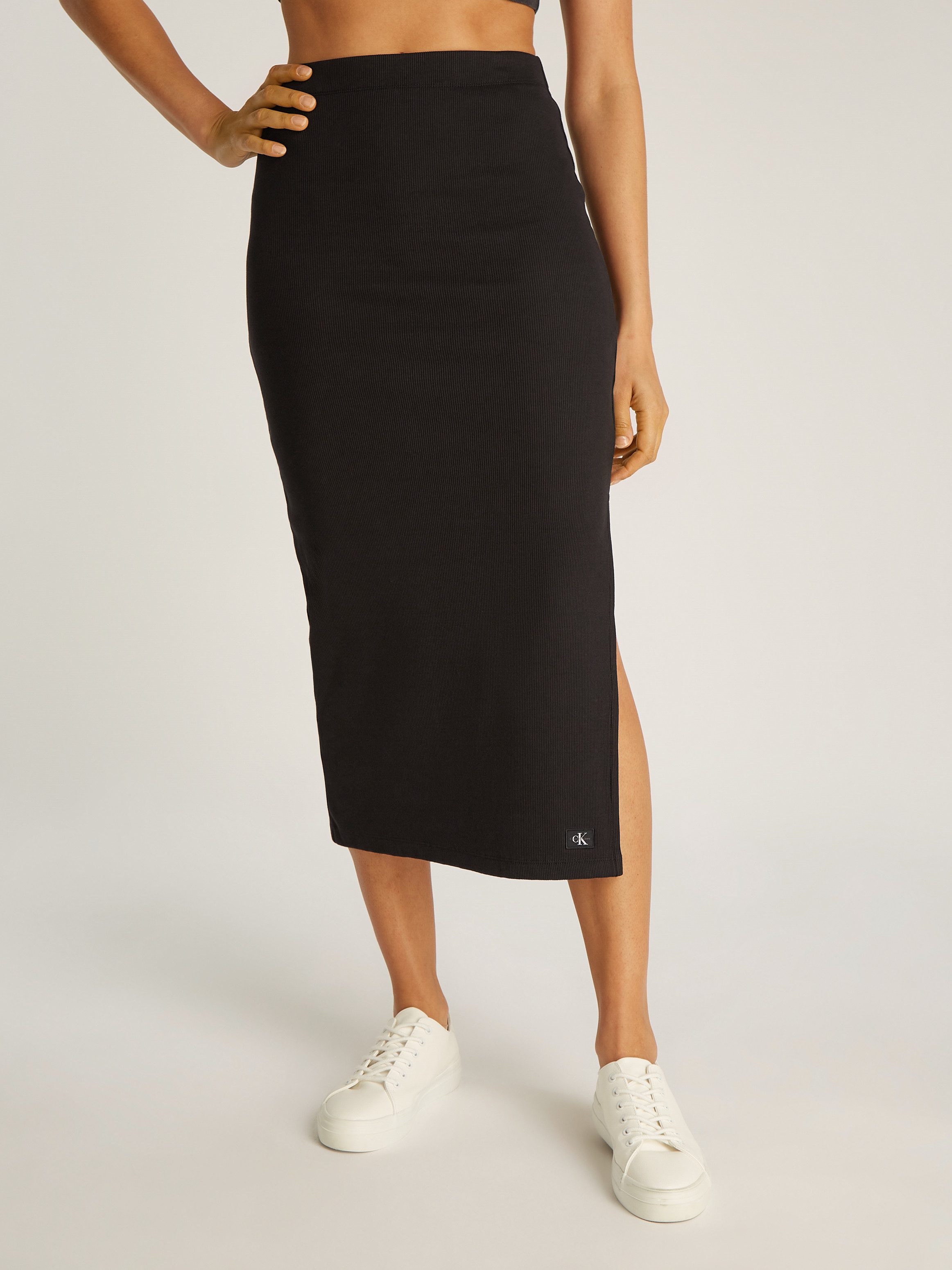 Midirock WOVEN LABEL RIB SKIRT