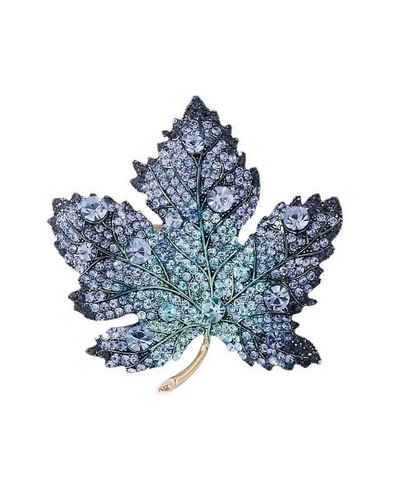 MayTree Brosche "Ahornblatt", blau (Stück), Metallbrosche in Form eines Ahornblattes
