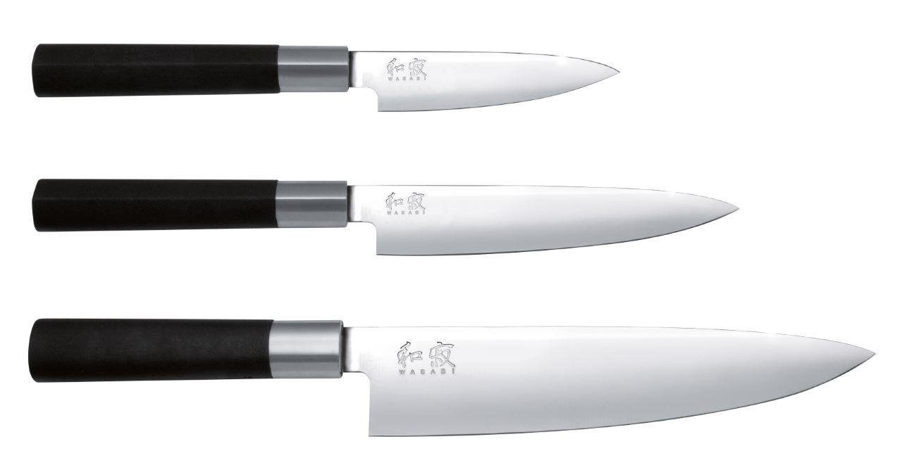 KAI Messer-Set Wasabi Japan Messerset mit Kochmesser (3-tlg)