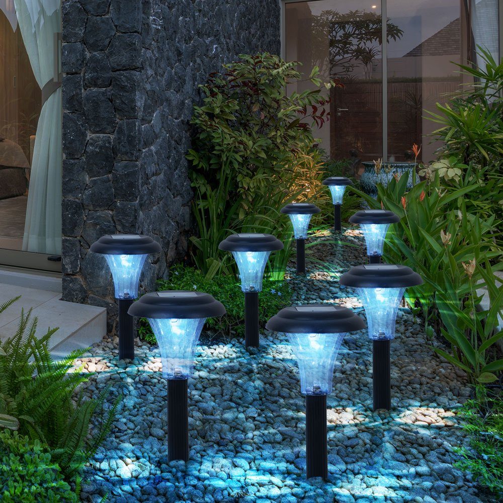 LED verbaut, 8er etc-shop Außen LED-Leuchtmittel Lampen Set Leuchten fest LED Steck Gartenleuchte, Beleuchtungen Solar Garten