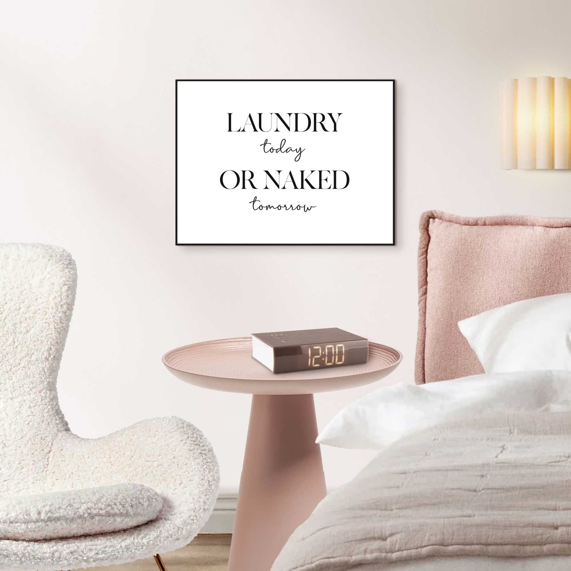 Reinders! Poster Naked Laundry, Hobbyraum - Schwarz-Weiß - MDF - Sprüche - günstig online kaufen