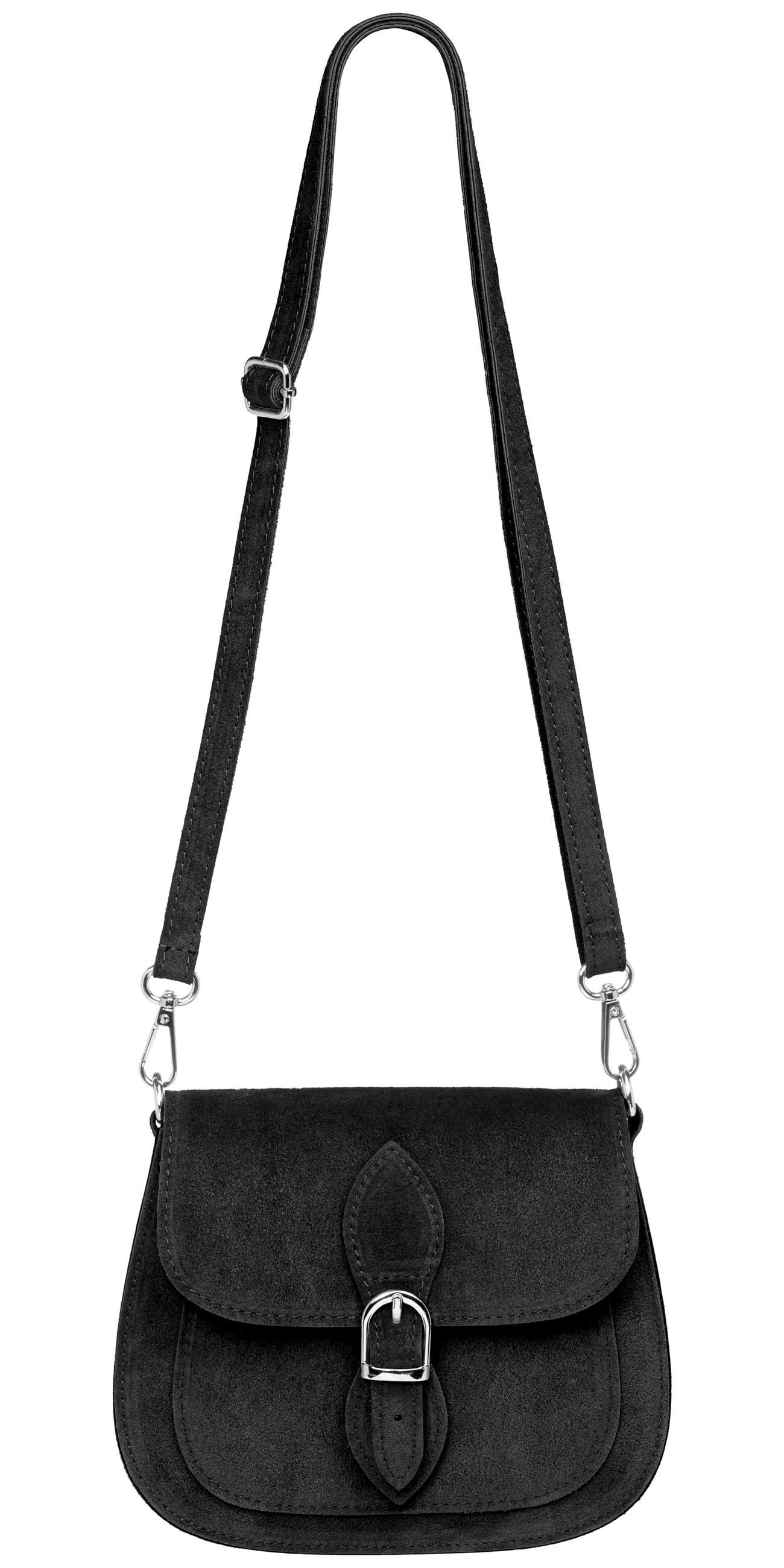 Caspar Umhängetasche Dirndl Wildleder Damen Trachttasche - CLASSIC LINE - Modell No.831, Vintage Stil, 100% Echtleder, angenehmer Tragekomfort - Made in Italy