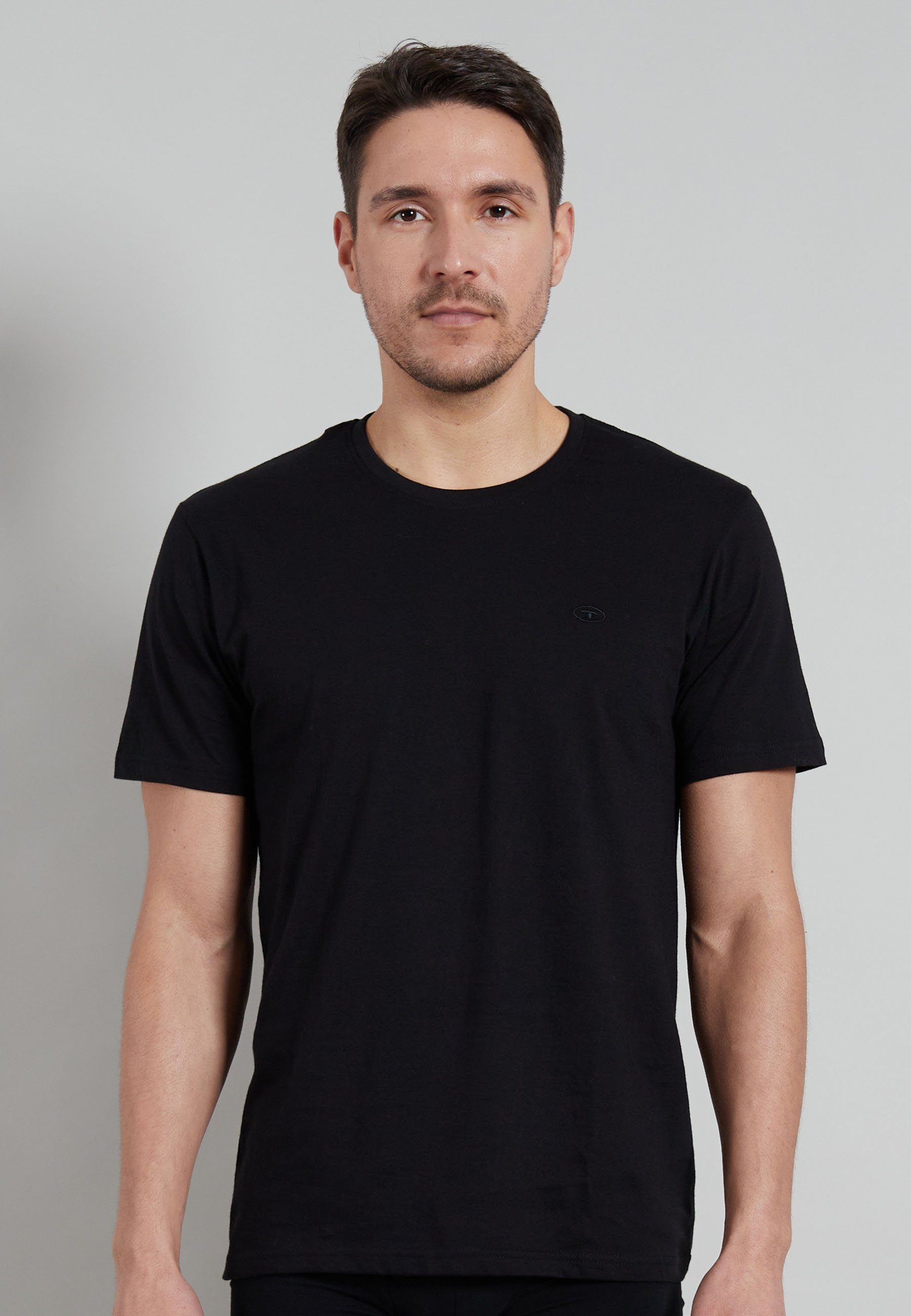 TOM TAILOR Unterziehshirt TOM TAILOR Herren T-Shirt schwarz uni 3er Pack (3 günstig online kaufen