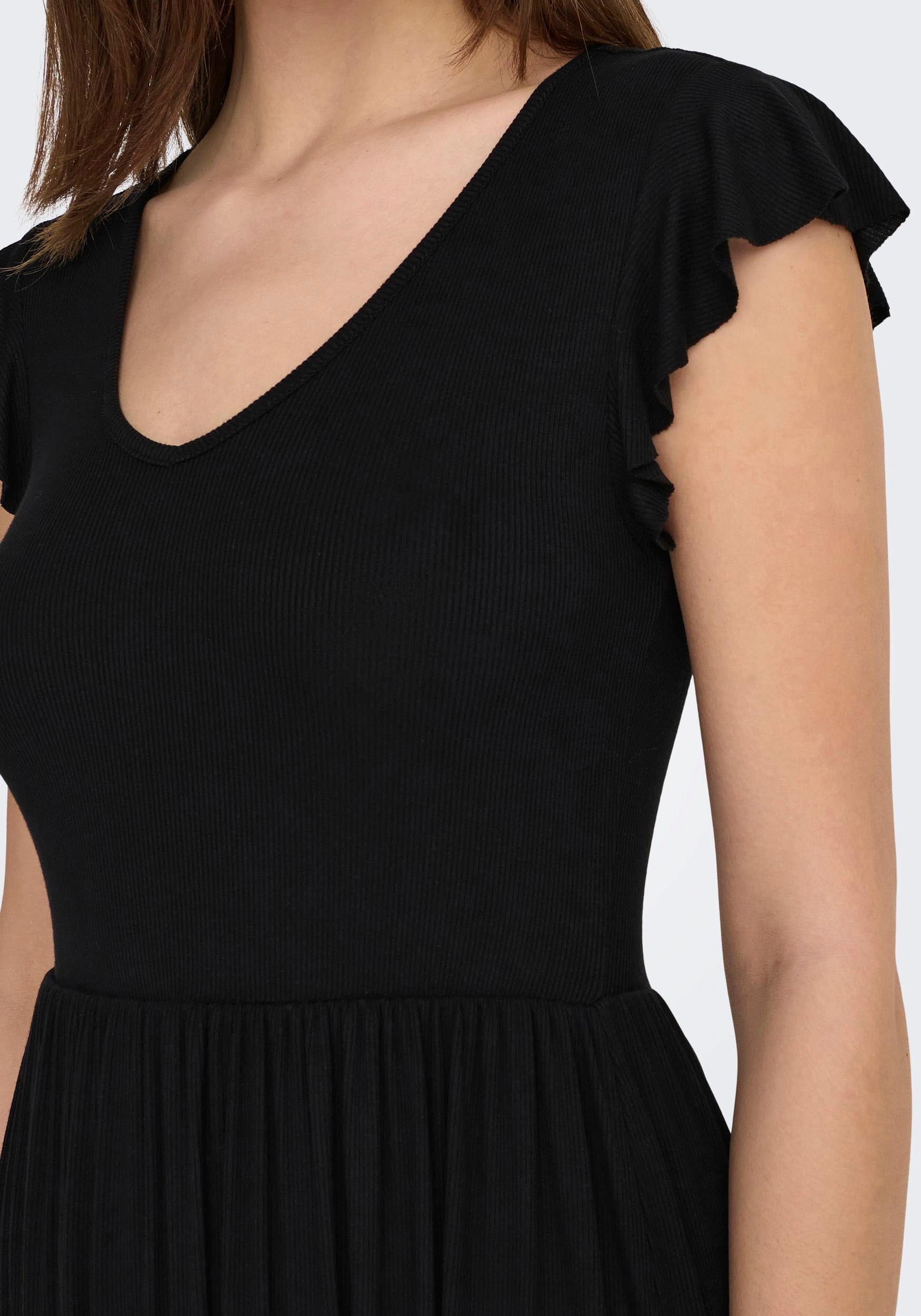 ONLY Jerseykleid ONLBELIA S/L DRESS JRS Viskosemischung, regular fit, V-Ausschnitt