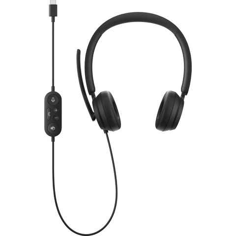 Microsoft Modern USB-C Headset On-Ear-Kopfhörer (Noise-Cancelling, integrierte Steuerung für Anrufe und Musik)