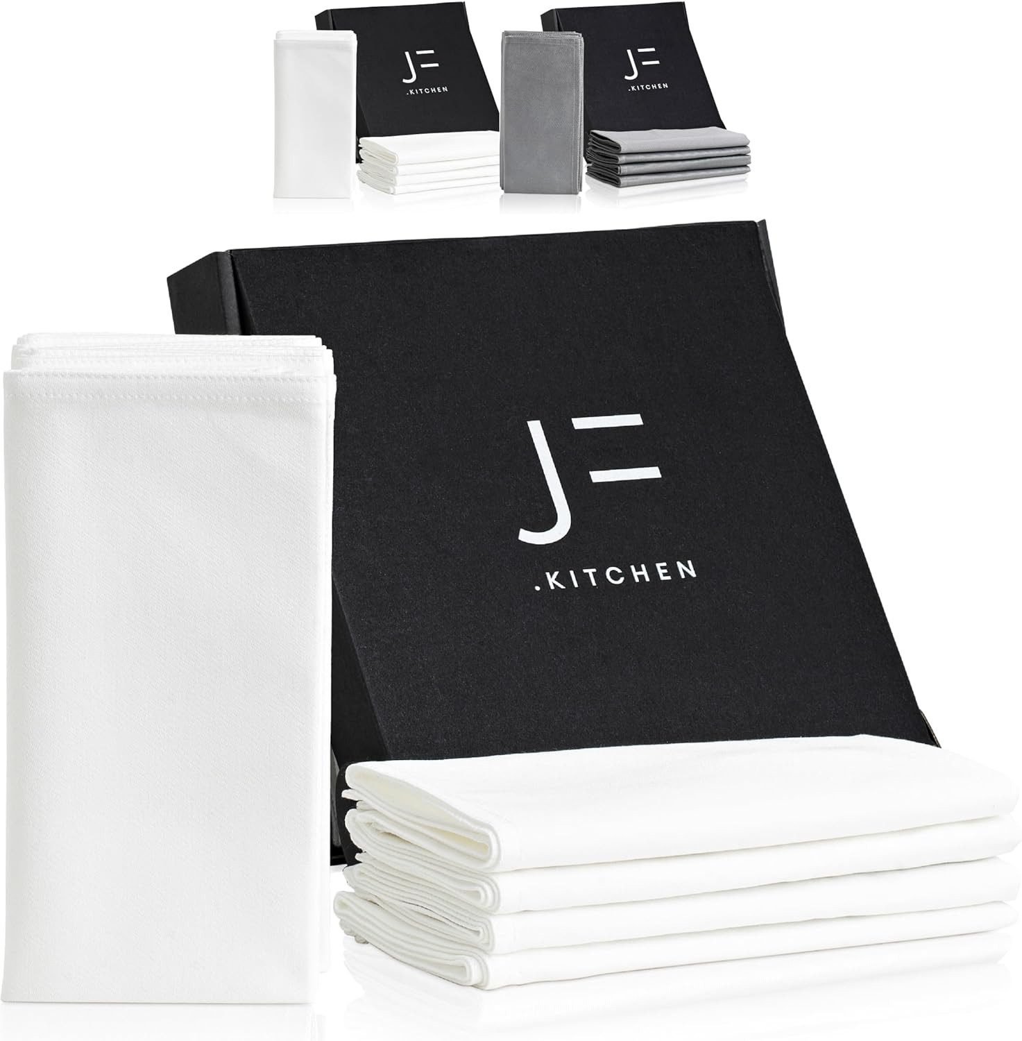 JF.kitchen Stoffserviette 12 Stoffservietten mit Faltanleitung aus extra hochwertiger Baumwolle, (12 St)