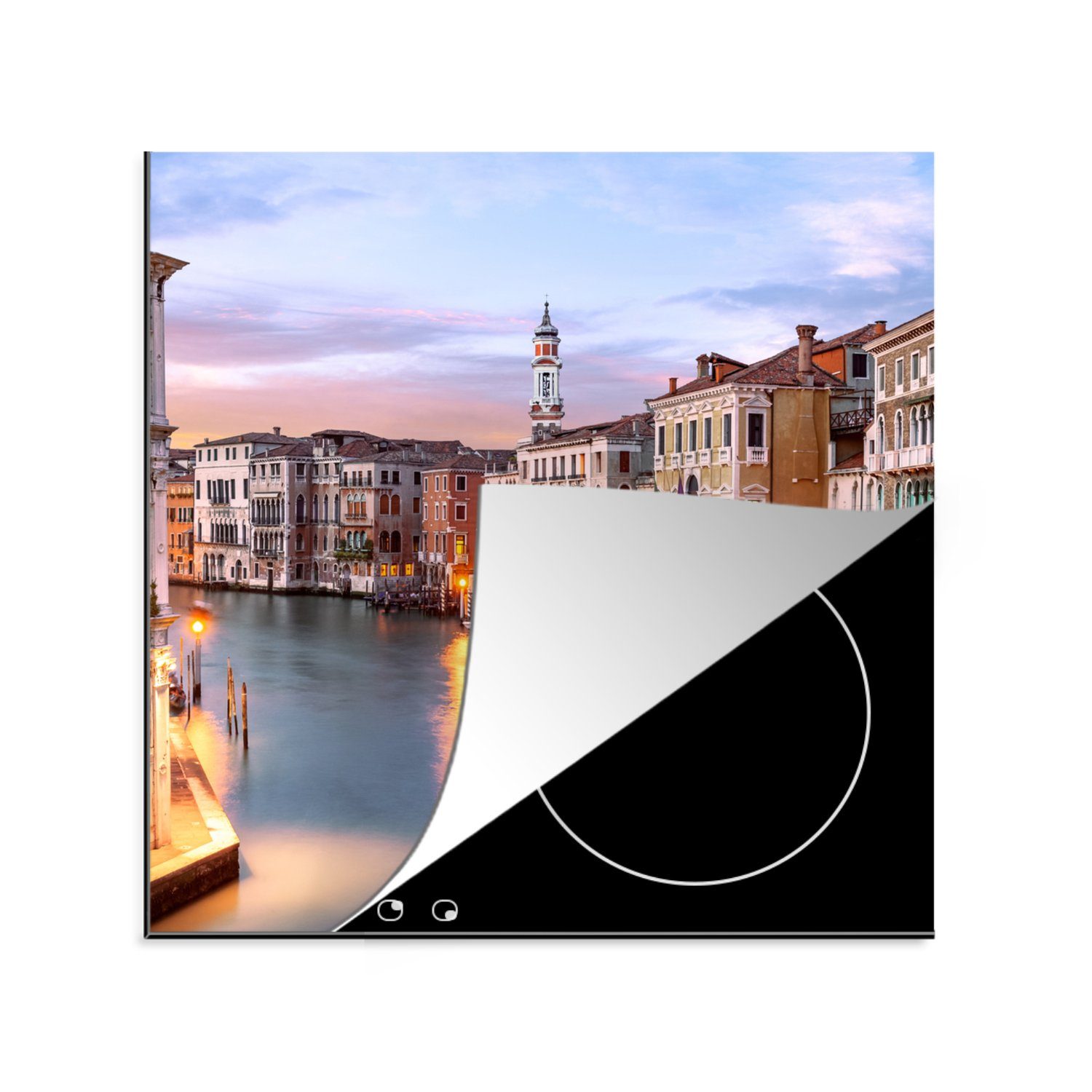 MuchoWow Herdblende-/Abdeckplatte Der Canal Grande in Venedig, Vinyl, (1 tlg), 78x78 cm, Ceranfeldabdeckung, Arbeitsplatte für küche | Herdabdeckplatten