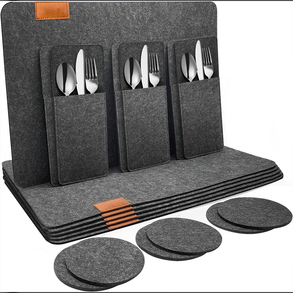 PFCTART Platzset Tischsets Abwaschbar Platzsets aus Filz 6er Set, (Hitzebes günstig online kaufen