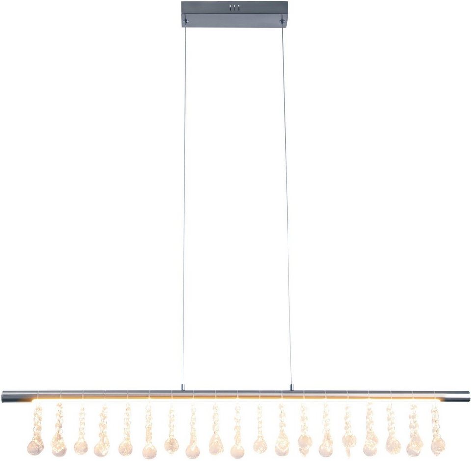 näve LED Pendelleuchte Nobilis, Dimmfunktion, LED fest integriert, Warmweiß,  Hängeleuchte, dimmbar, warmweiß, L: 100cm, satin-nickel