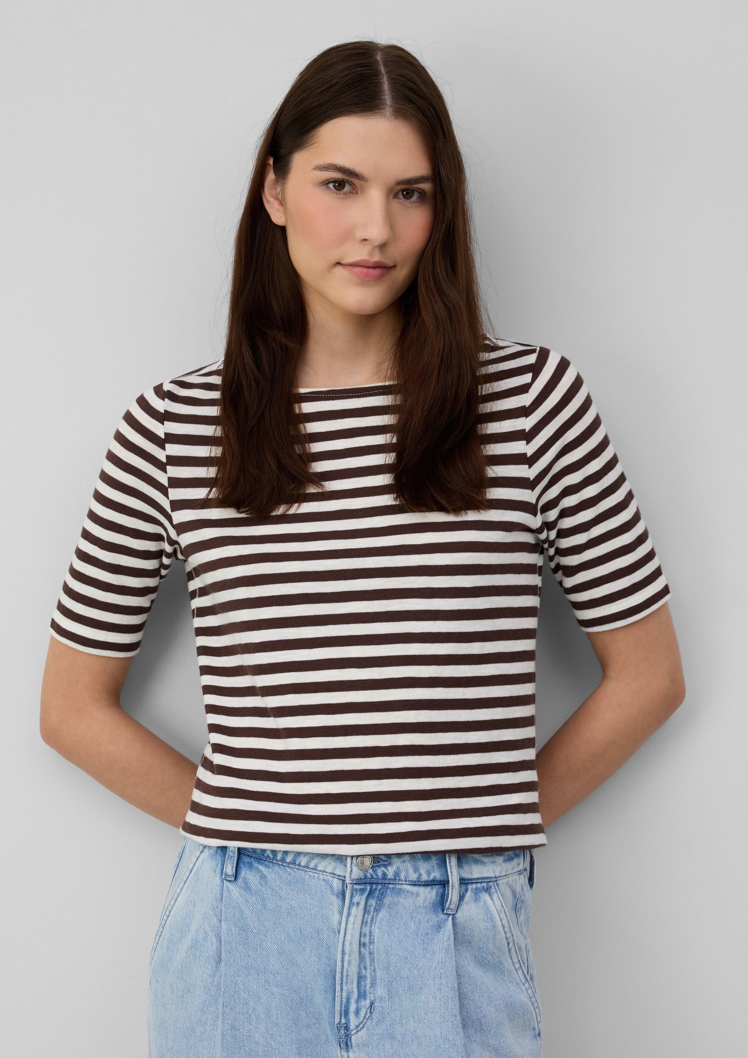 s.Oliver Kurzarmshirt Gestreiftes T-Shirt im Slim günstig online kaufen