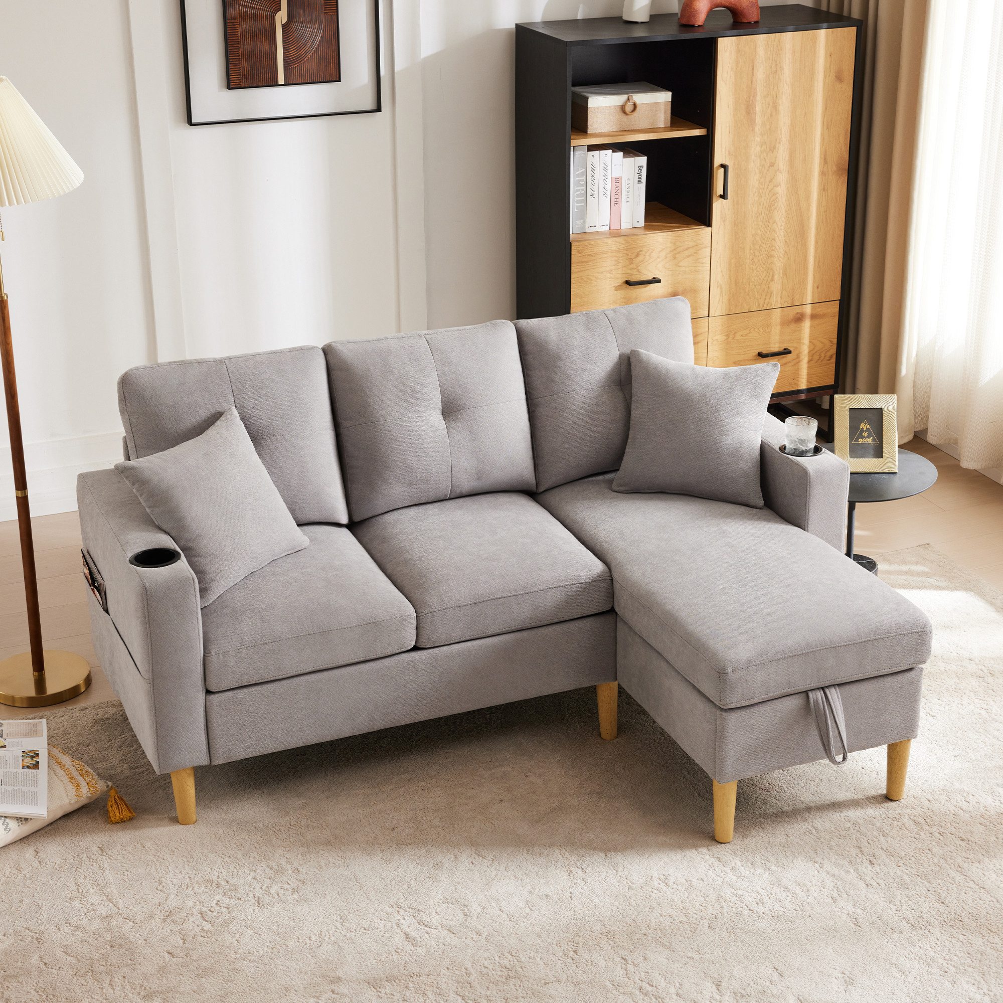 Merax 3-Sitzer Ecksofa Eckcouch in L-Form Eckgarnitur, L-förmiges Sofa aus günstig online kaufen
