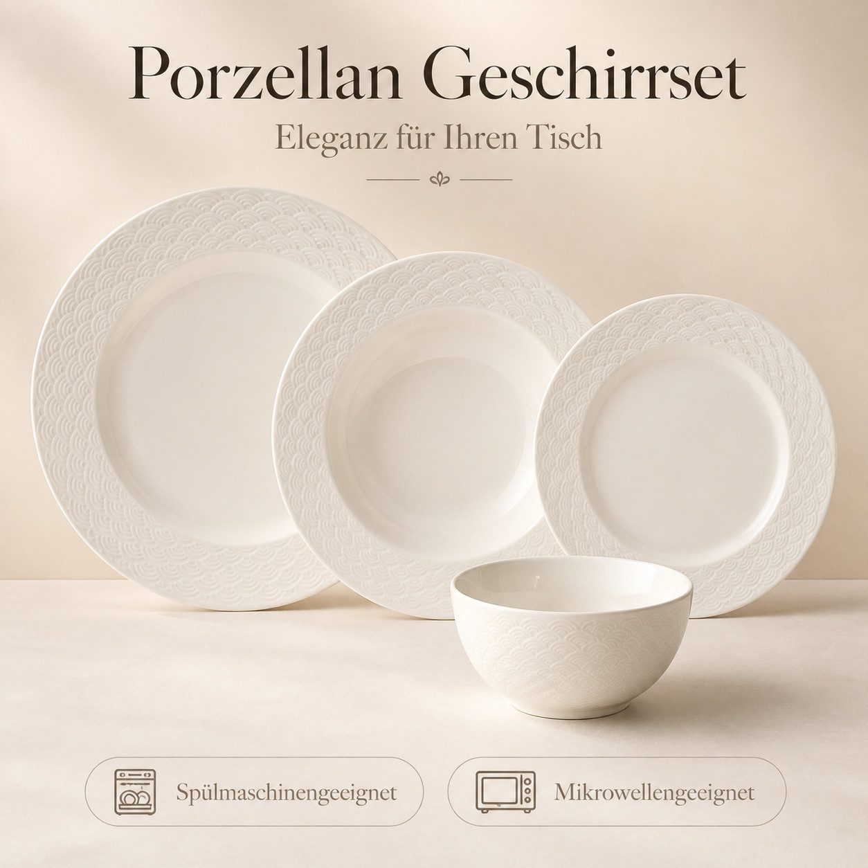 Hermia Concept Geschirr-Set Costa (24-tlg), 6 Personen, Porzellan, 24-teiliges Set