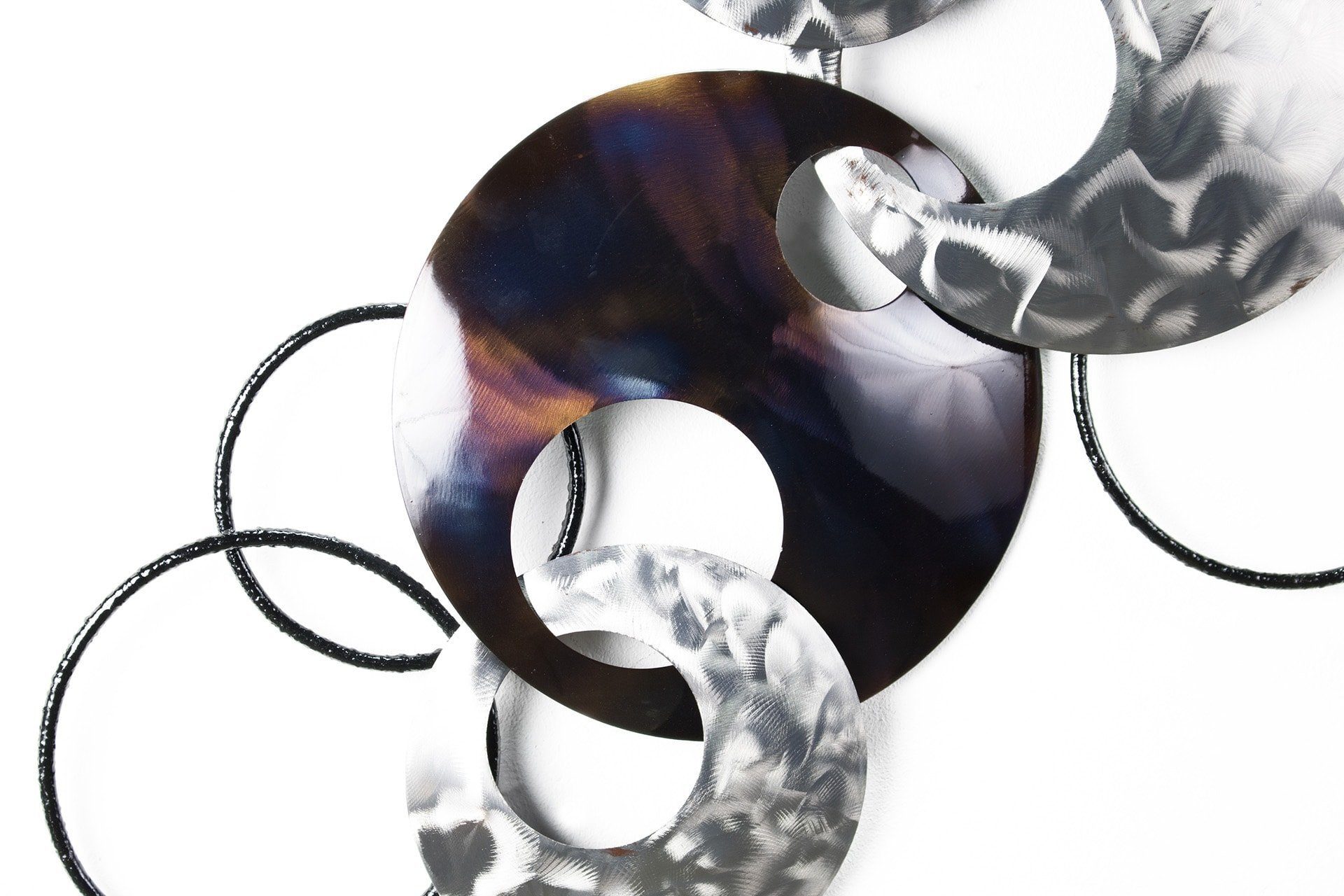 Wanddekoobjekt handgefertigte Ring Metall 106x56x7.5 cm, KUNSTLOFT um Ring Wanddeko
