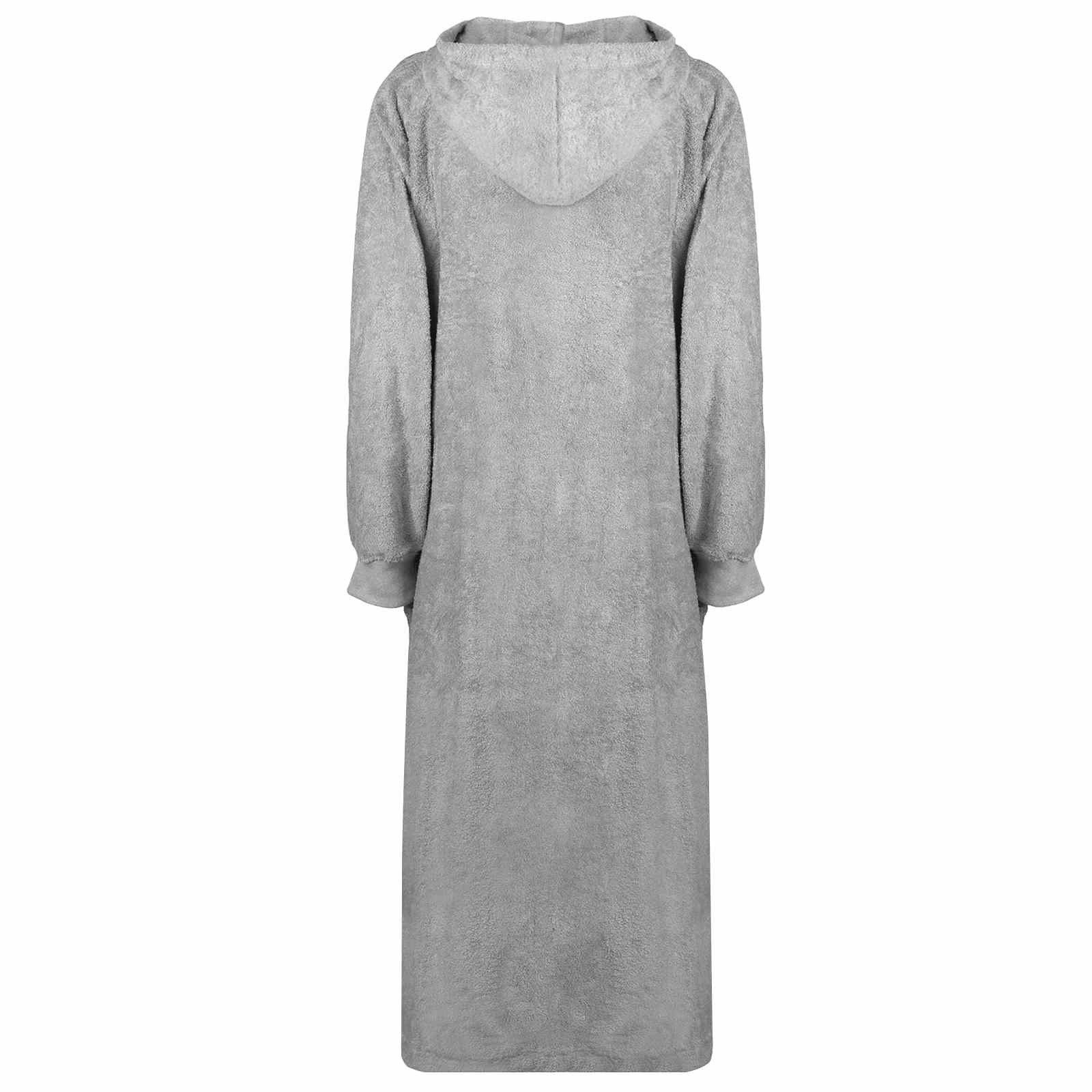 vidaXL Bademantel Decken-Hoodie KINN Grau XXL Baumwolle, Baumwolle