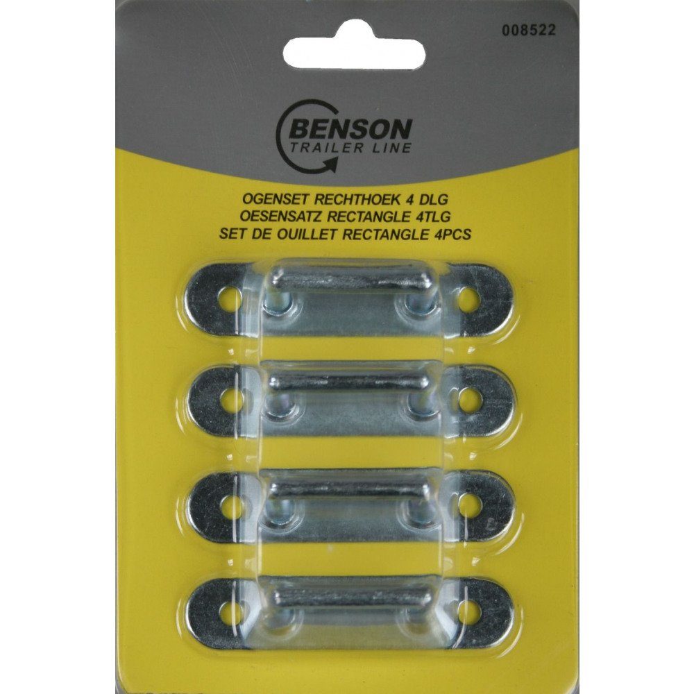 BENSON Öse Benson Rechteckösen-Set - 4 Stück - verzinkt - mit Grundplatte