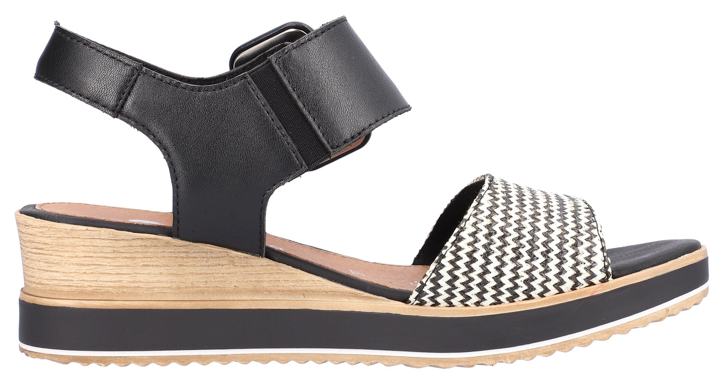 Remonte Sandalette Sommerschuh, Sandale, Bequemschuh mit Klett unter der Zierschnalle