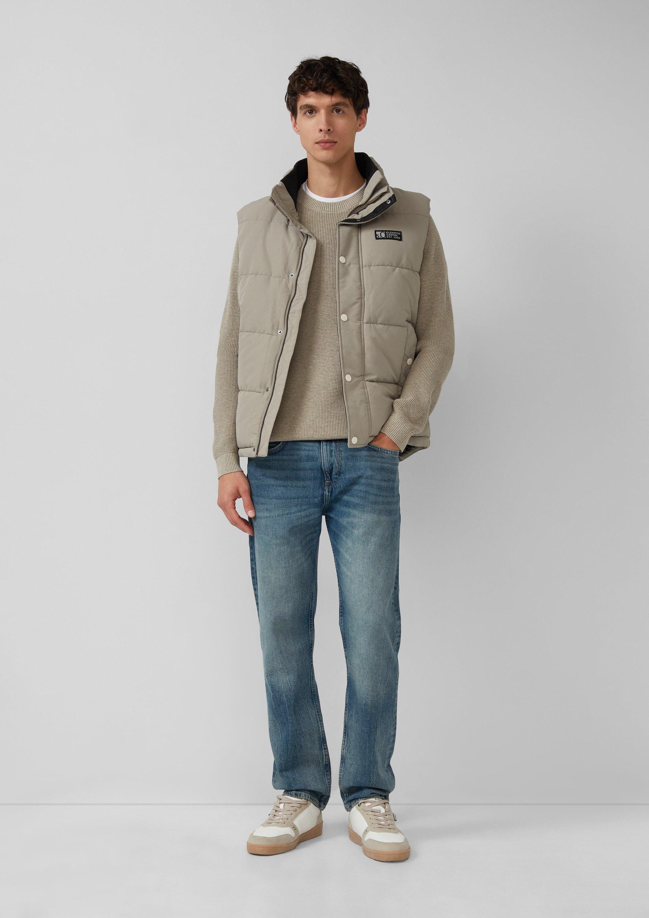s.Oliver Longpullover Strickpullover Strickpullover mit Crew Neck und Strukturmuster