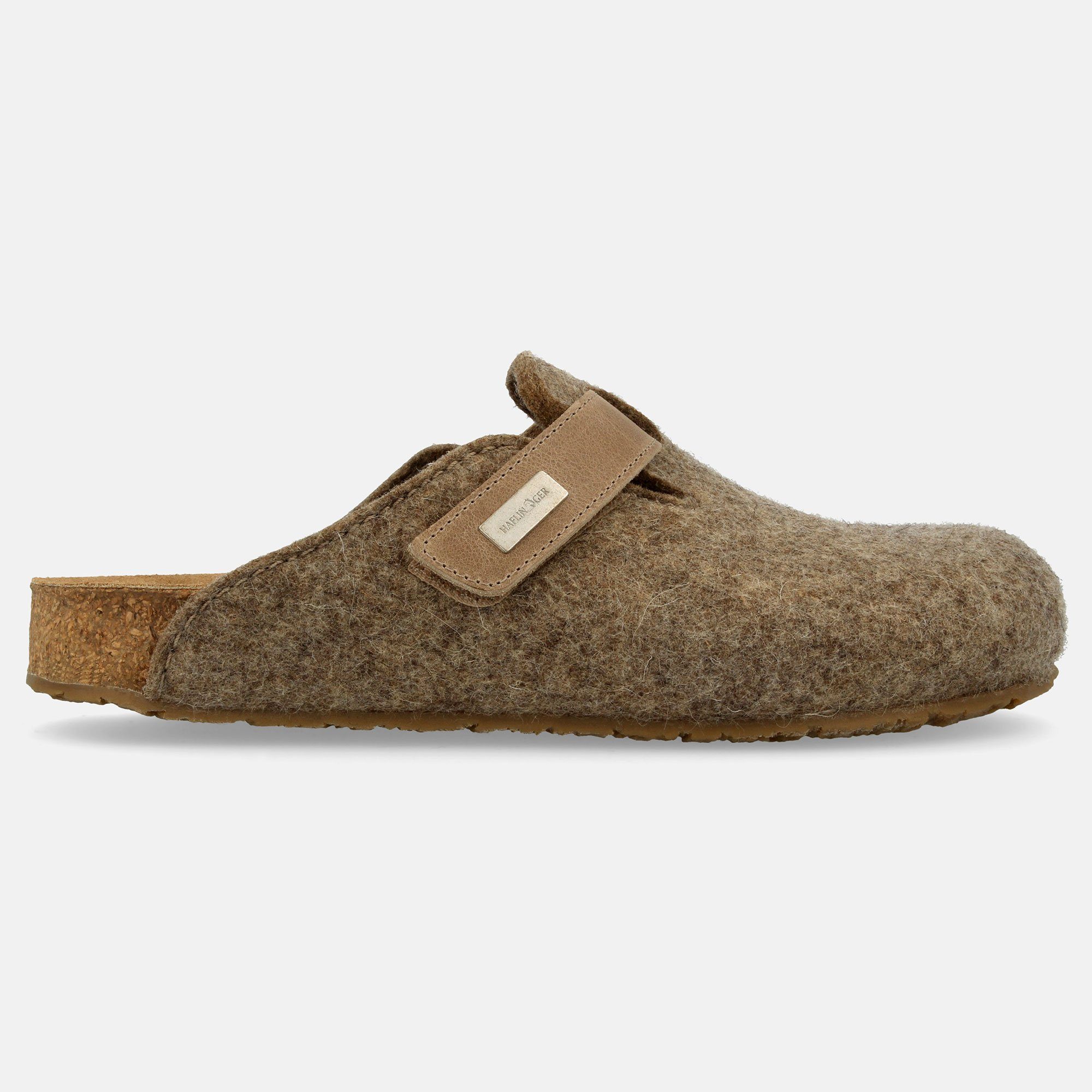 Haflinger Kurt Filzclog mit Korkfußbett Lederdecksohle Unisex Hausschuh