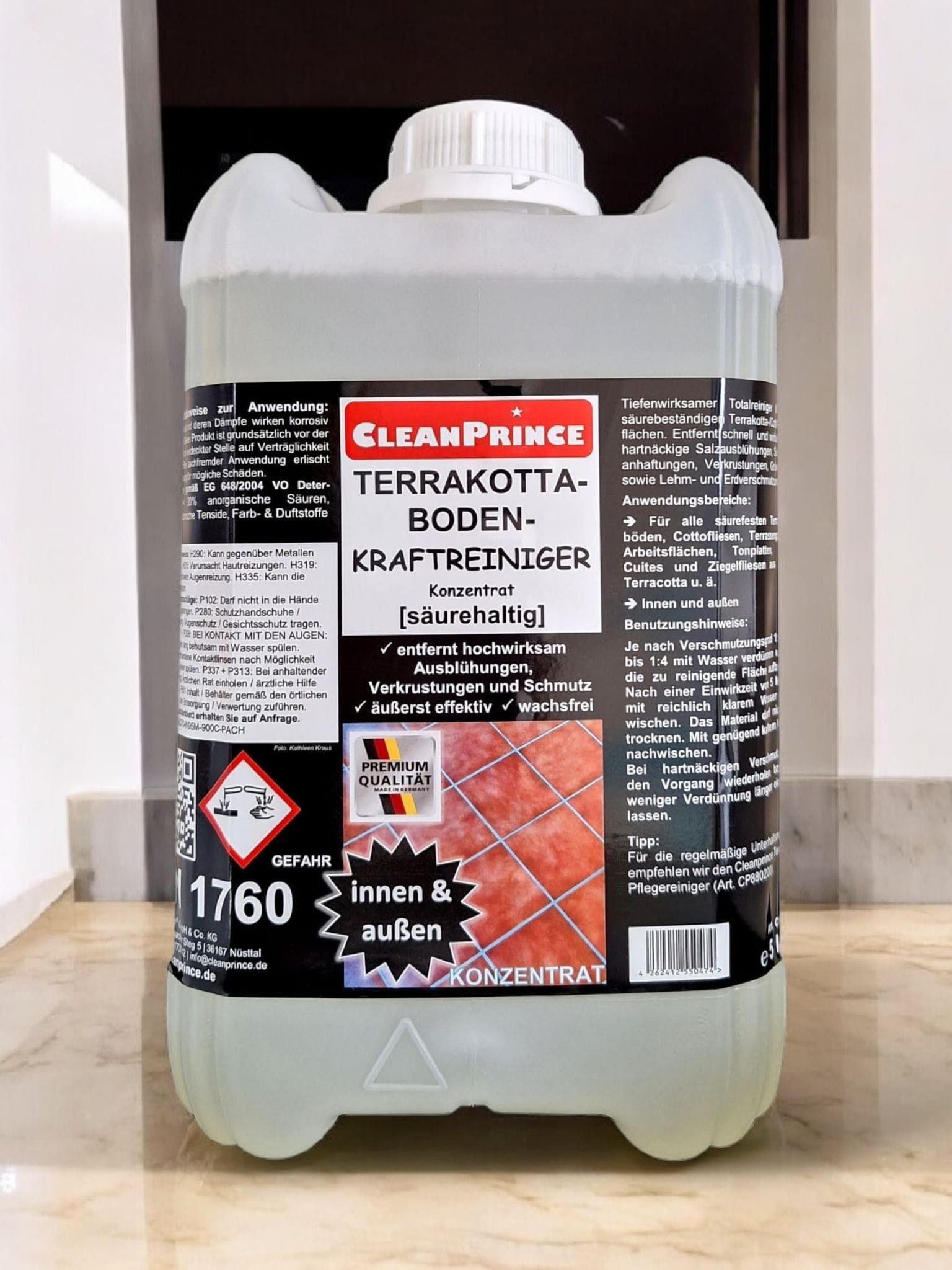 Terrakottaboden-Kraftreiniger Konzentrat 5 Liter (säurehaltig) Cotto Reinigungskonzentrat