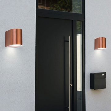 etc-shop Außen-Wandleuchte, Leuchtmittel inklusive, Warmweiß, Außen Wand Lampe Down Strahler Beleuchtung Haus Lampe im Set