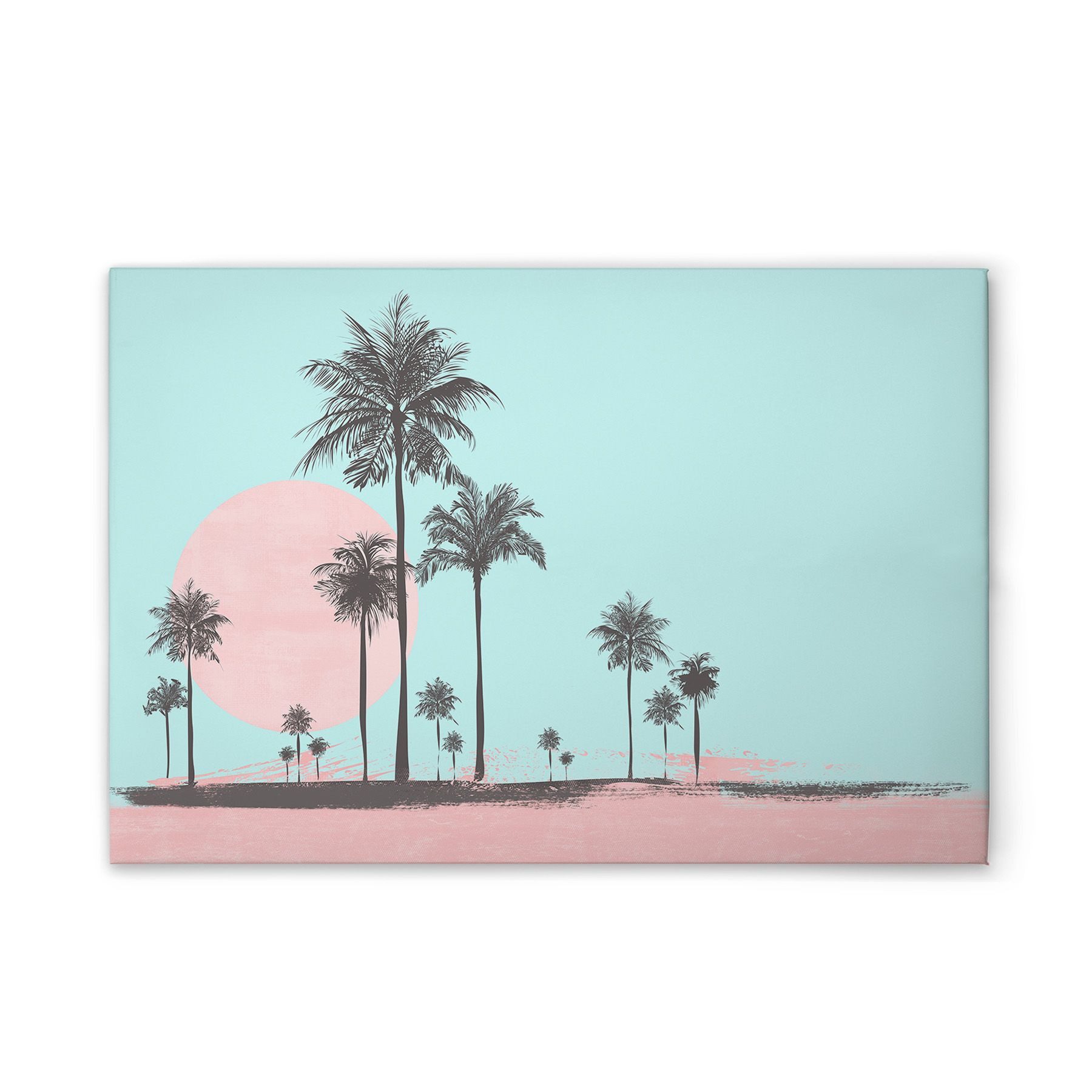 Tadessi Leinwandbild Miami Strand Rosa Blau Blau Rosa versch. Größen, Gemälde