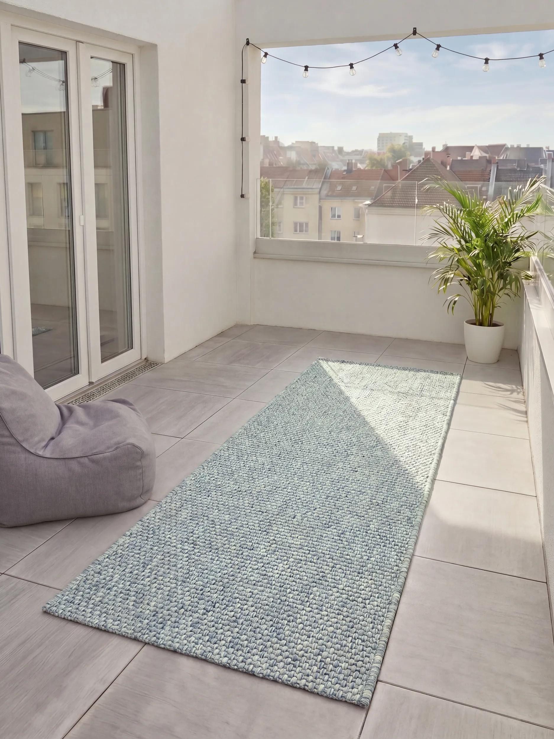 benuta Outdoorteppich Iowa, rechteckig, Höhe: 5 mm, Outdoor Teppich Garten, Terrasse, Balkon, Küchenteppich, Wetterfest