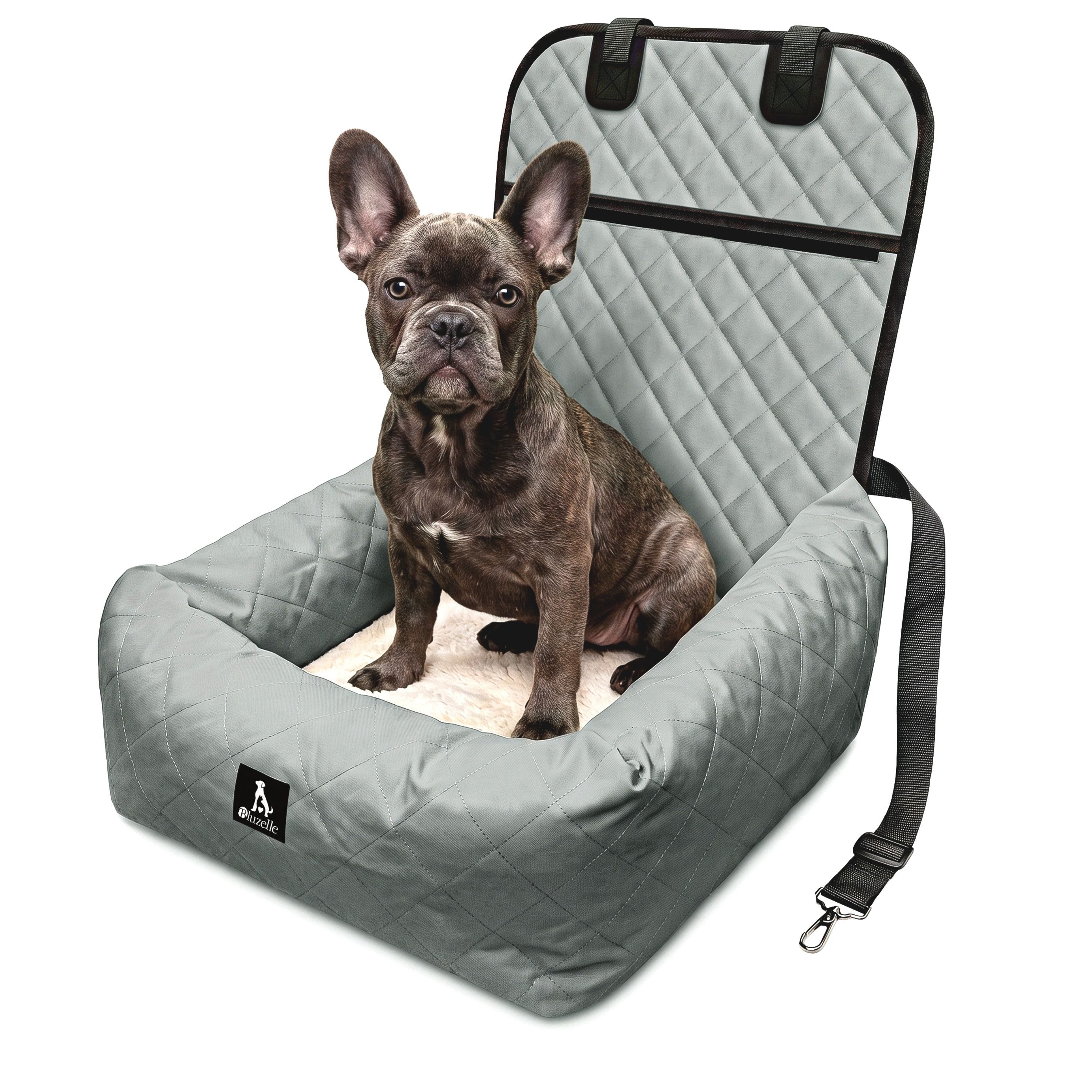 Bluzelle Hunde-Autositz Premium Hunde Autositz, 2-in-1 Hundebett, Haustier Auto Transport-Sitz, Wasserfester Oxford Stoff, Reise Hundesitz für Kleine & Mittlere Hunde / Waschbar Rutschfest