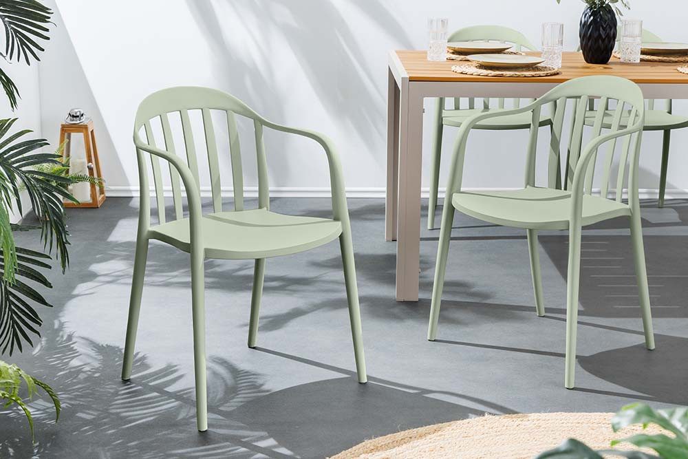 riess-ambiente Gartenstuhl STUDIO ITALIA salbei · Kunststoff, In-/Outdoor, wetterfest, stapelbar (Einzelartikel, 1 St), pflegeleichter Balkonstuhl · leichtes Design · stabil · für Terrasse