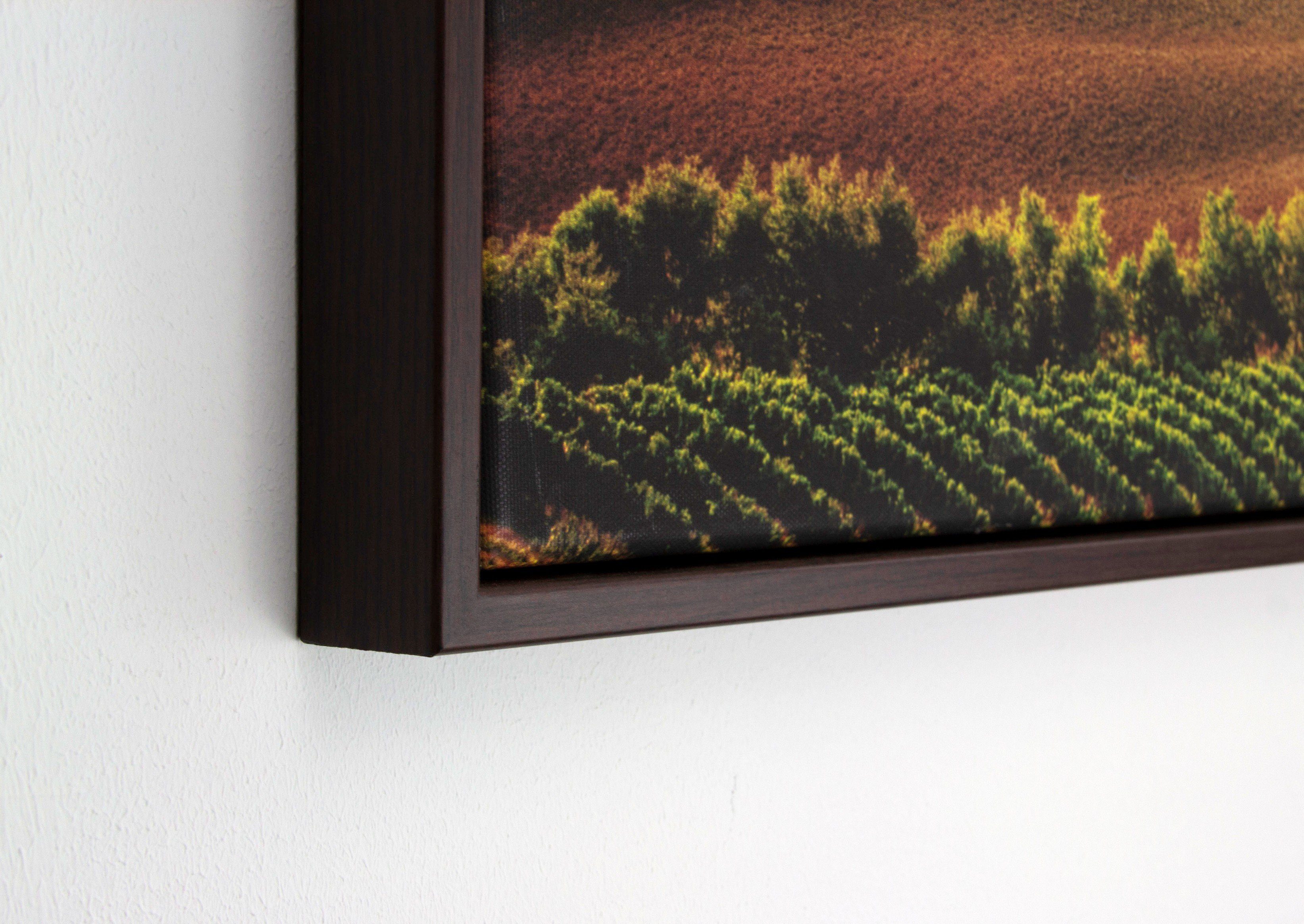 Einzelrahmen Eris, Leinwandbild Eiche myposterframe für Canvas 18x24 cm, Stück), (1 Leerrahmen Dunkel Schattenfuge