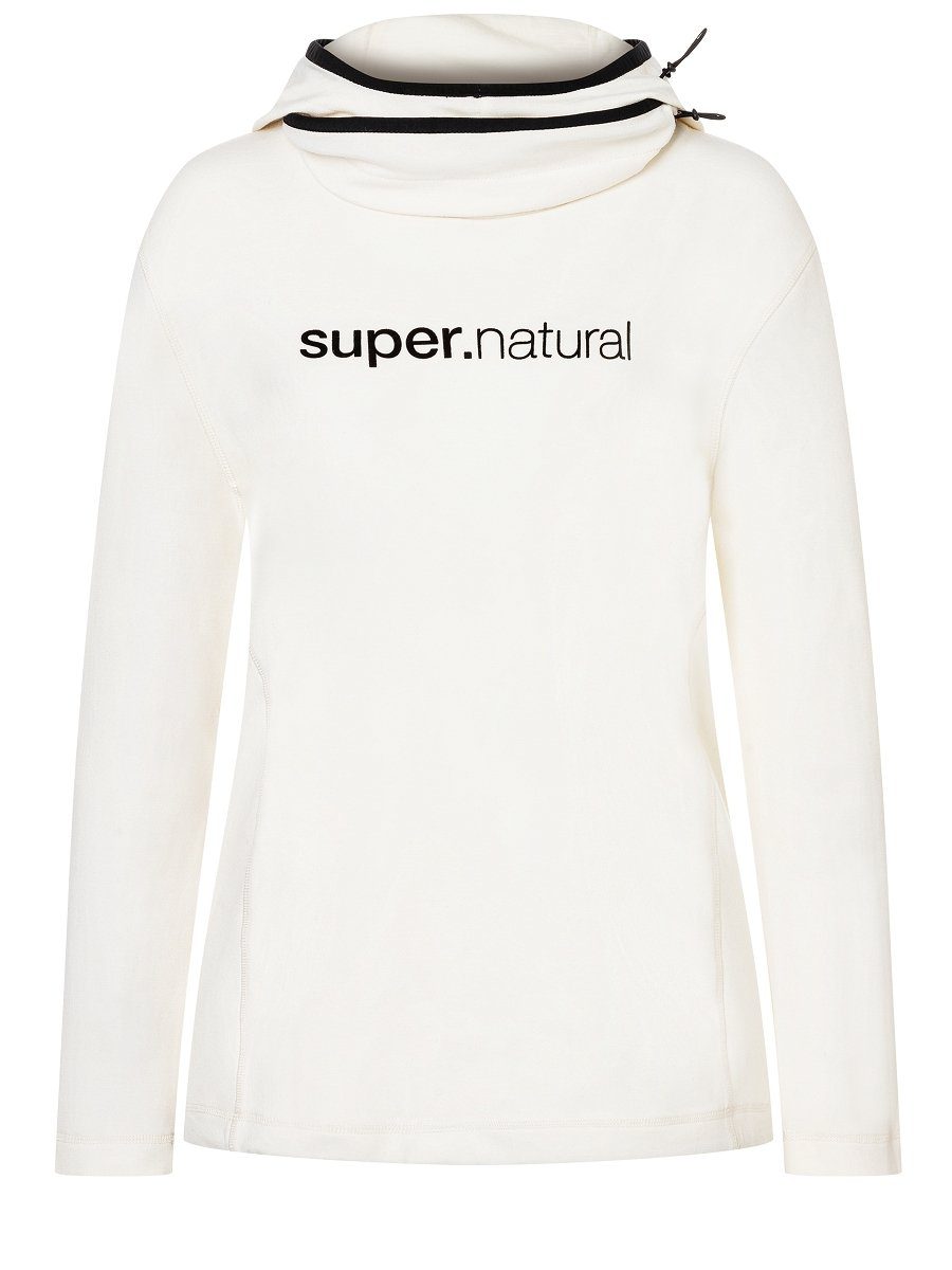 SUPER.NATURAL White W Merino Hoodie ALPINE Merino-Materialmix Hoodie wärmender HOODED Fresh