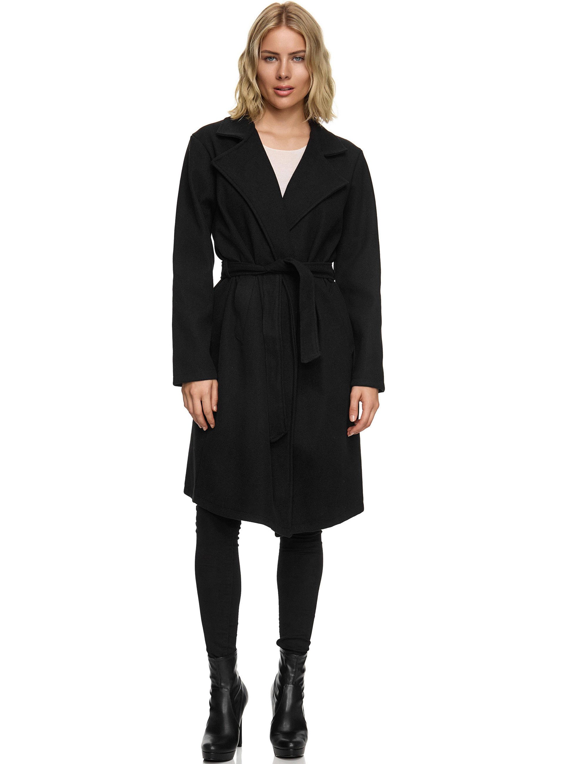 Worldclassca Trenchcoat Worldclassca Damen TRENCHCOAT mit Gürtel Reverskragen langer Mantel