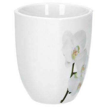van Well Becher 6er Set Kaffeebecher Vanda weiße Orchidee 33cl