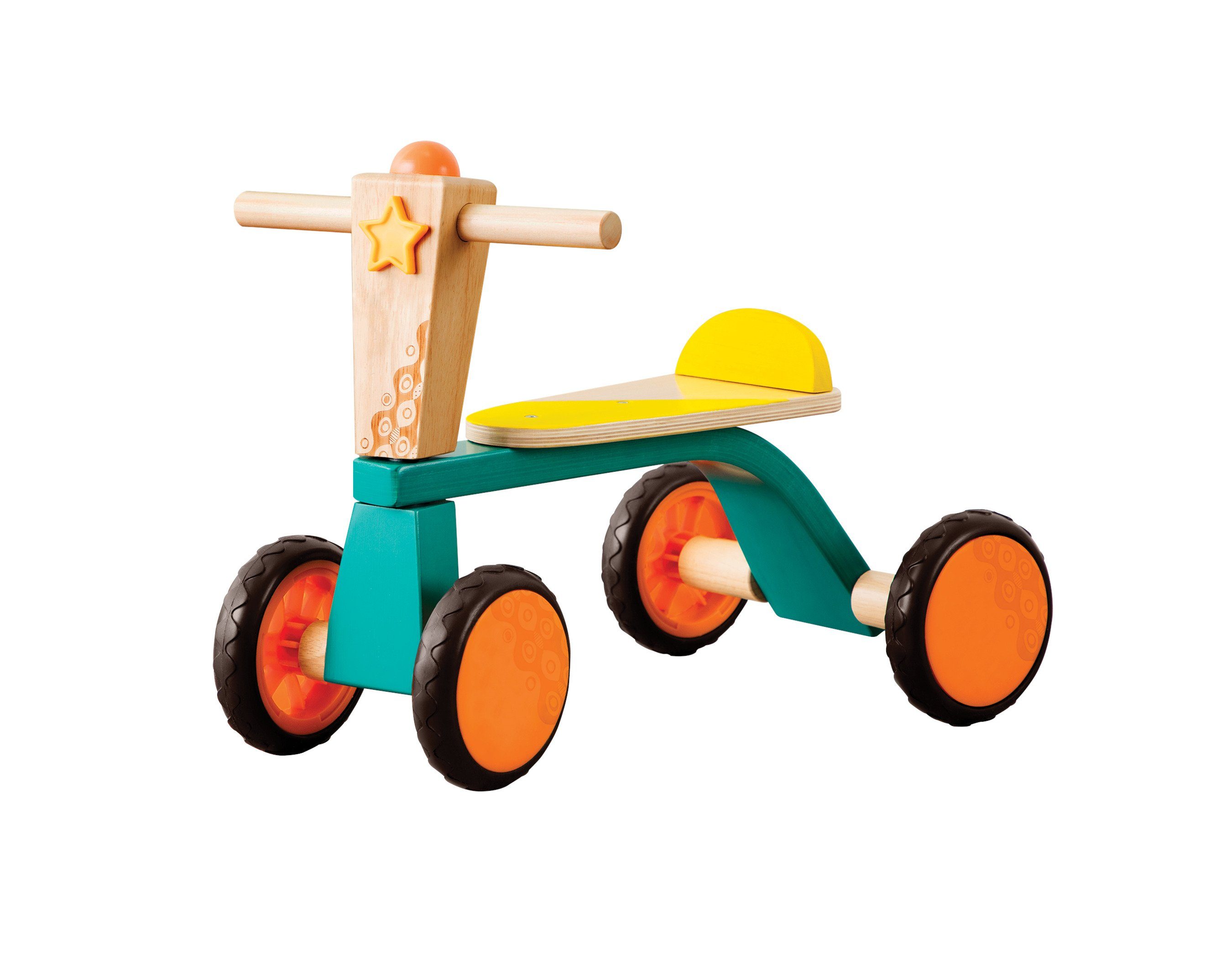 Holz mit B. aus Kinderfahrzeug Rädern Lauflernhilfe 4 TOYS Rutscherfahrzeug