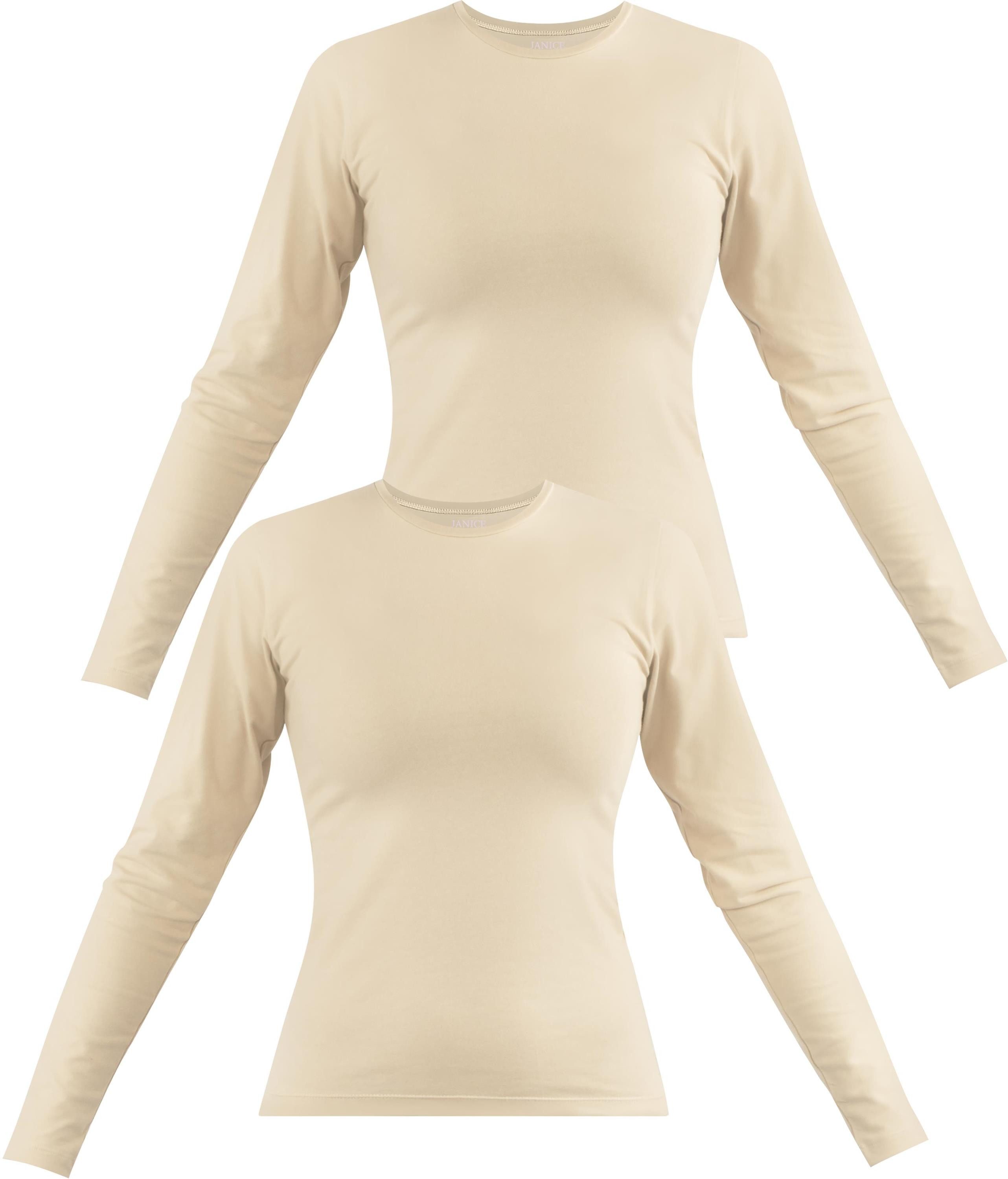 Langarmshirt 2 x Damen Langarmshirt hochgeschlossen Niska