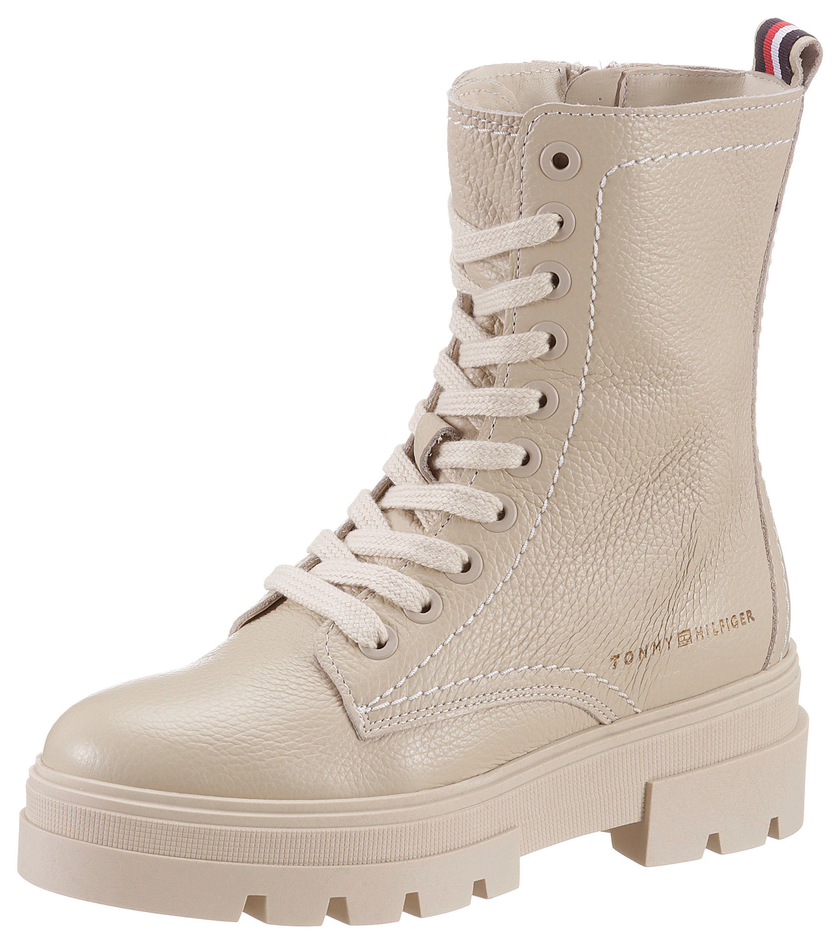 Tommy Hilfiger MONOCHROMATIC LACE UP BOOT Schnürstiefelette mit Logodruck  seitlich