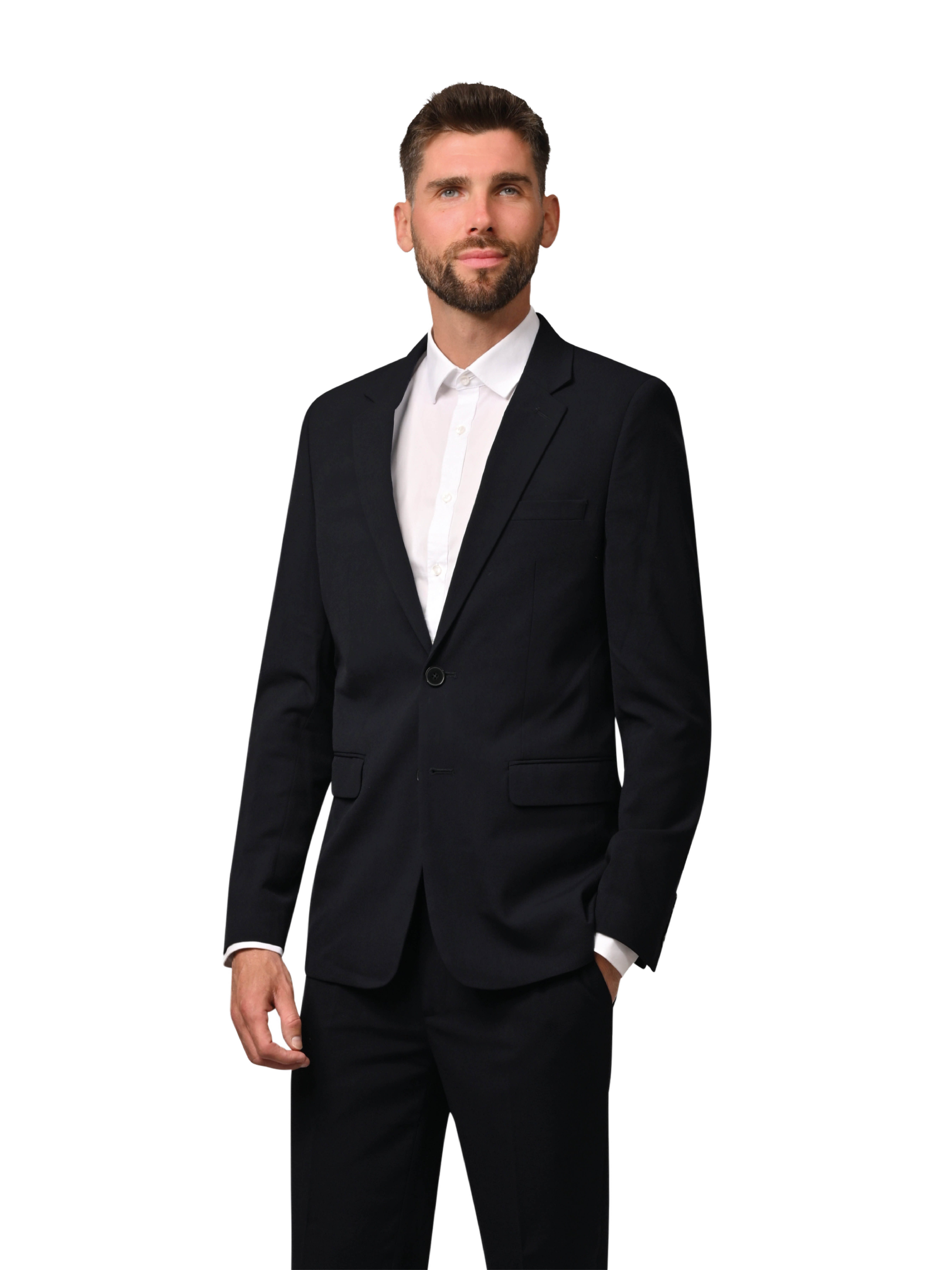 Hirschthal Anzugsakko Herren 2-Knopf Business Sakko Slim-Fit in eleganten Design, mit Kleidersack