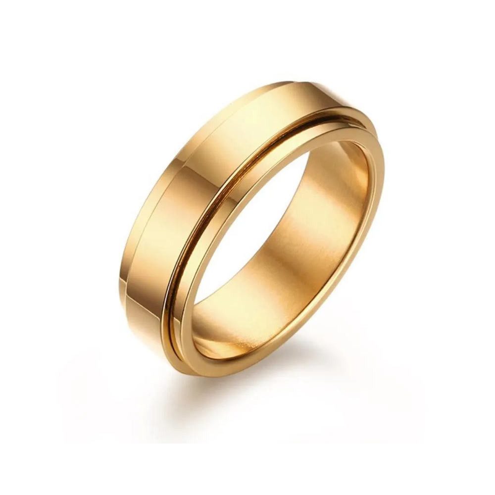 Order & Smile Schmuck Fingerring Drehring gold: Spinning Ring aus Edelstahl günstig online kaufen
