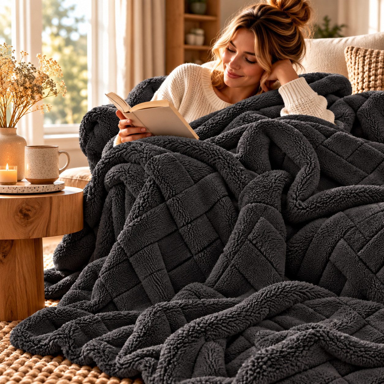 Wohndecke CARO, Design91, Karierte Kuscheldecke ideales Geschenk Weiche, warme Decke