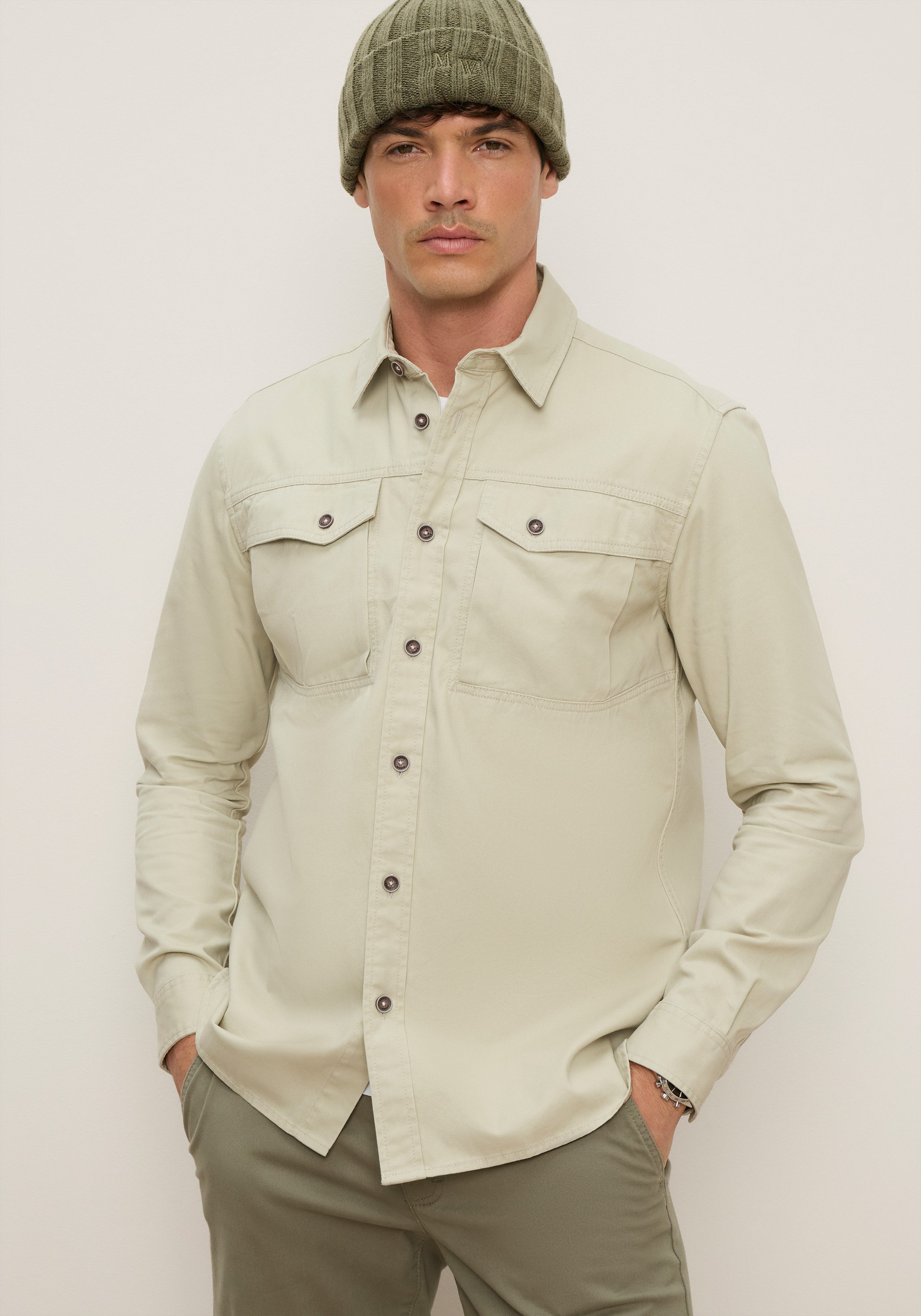 Man's World Langarmhemd mit normalem Hemdkragen, Regular Fit, aus Baumwolle