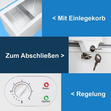 TroniTechnik Gefriertruhe Einstellbarer Temperaturregler, kühlen und gefrieren BORGAR 210 PRO, 90.5 cm breit, 202 l, inkl. Dual Thermostat, LED Licht, Griff, Schloss, Rollen, Einlegekorb