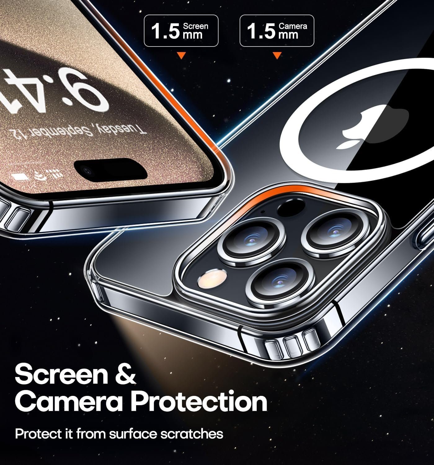 MSM Handyhülle Hülle für Apple iPhone 15 Pro / Max Hard Schutz MagSafe KLAR