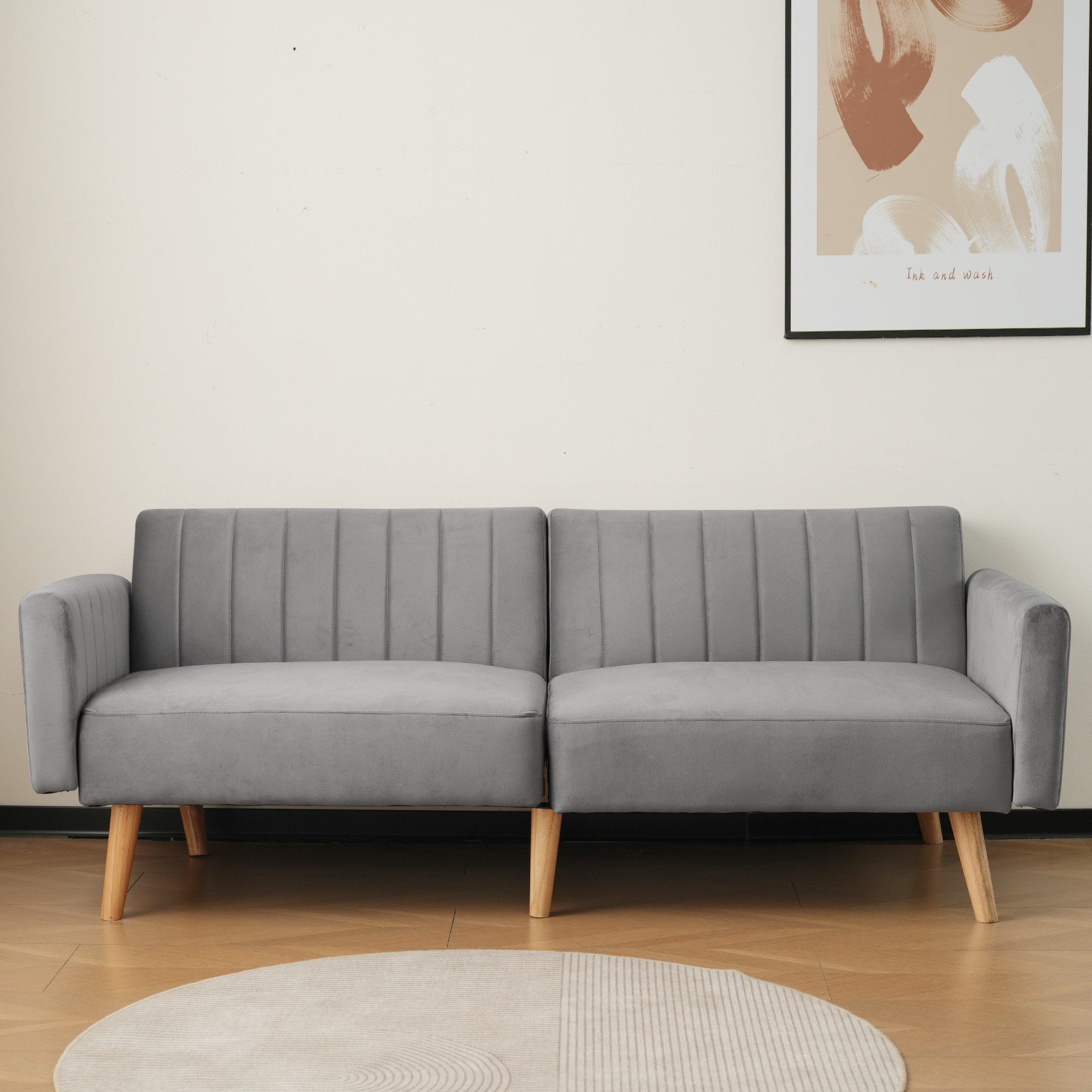 SOFTWEARY Schlafsofa 2-Sitzer mit Bettfunktion, verstellbare günstig online kaufen