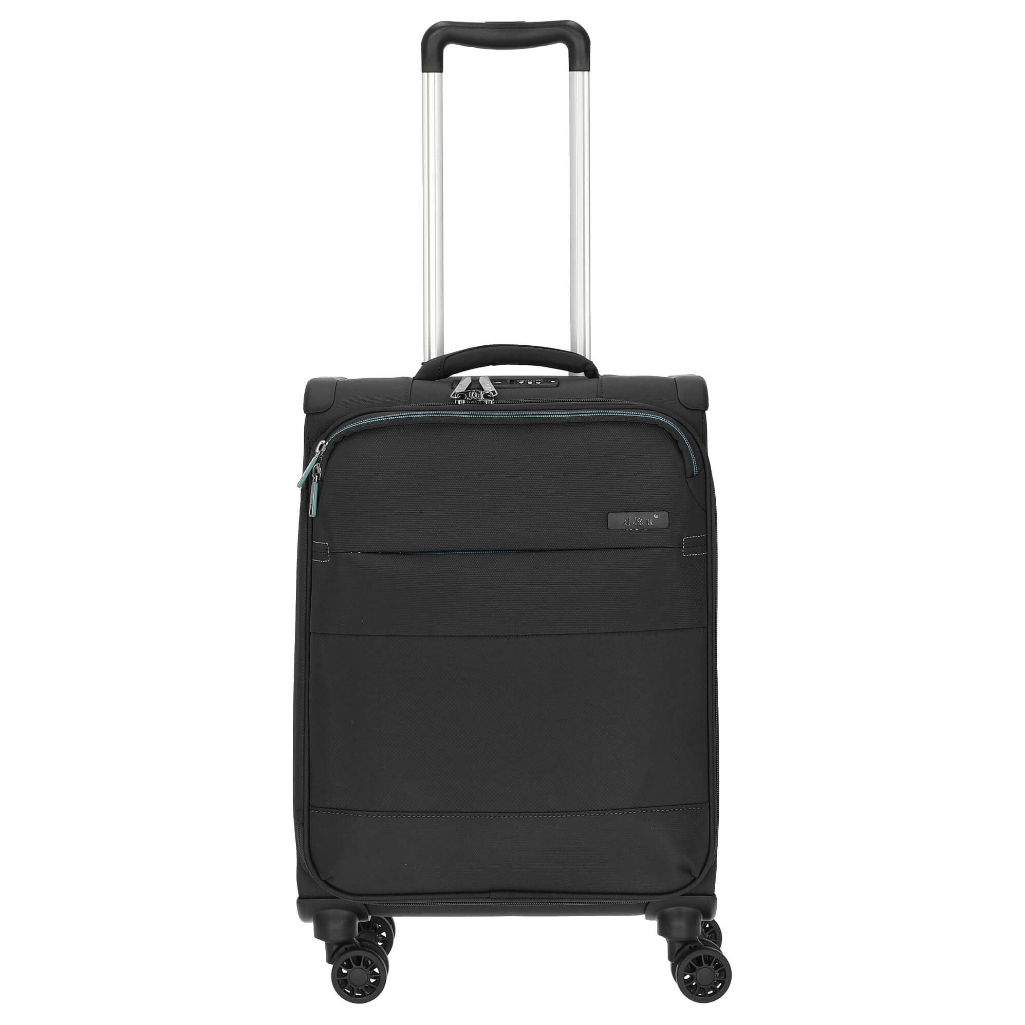 D&N Koffer Travel Line 9004 - 4-Rollen-Kabinentrolley S 55 cm (schwarz), 4 Rollen Rollen