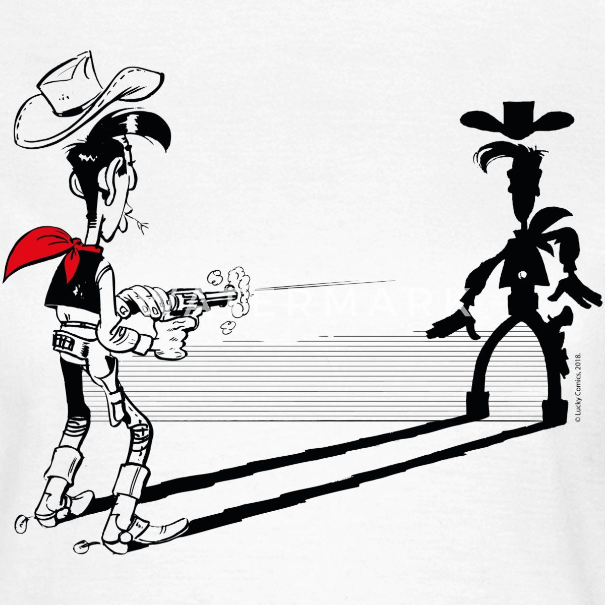 Spreadshirt T-Shirt Lucky Luke Schneller als sein Schatten Frauen T-Shirt (1-tlg)