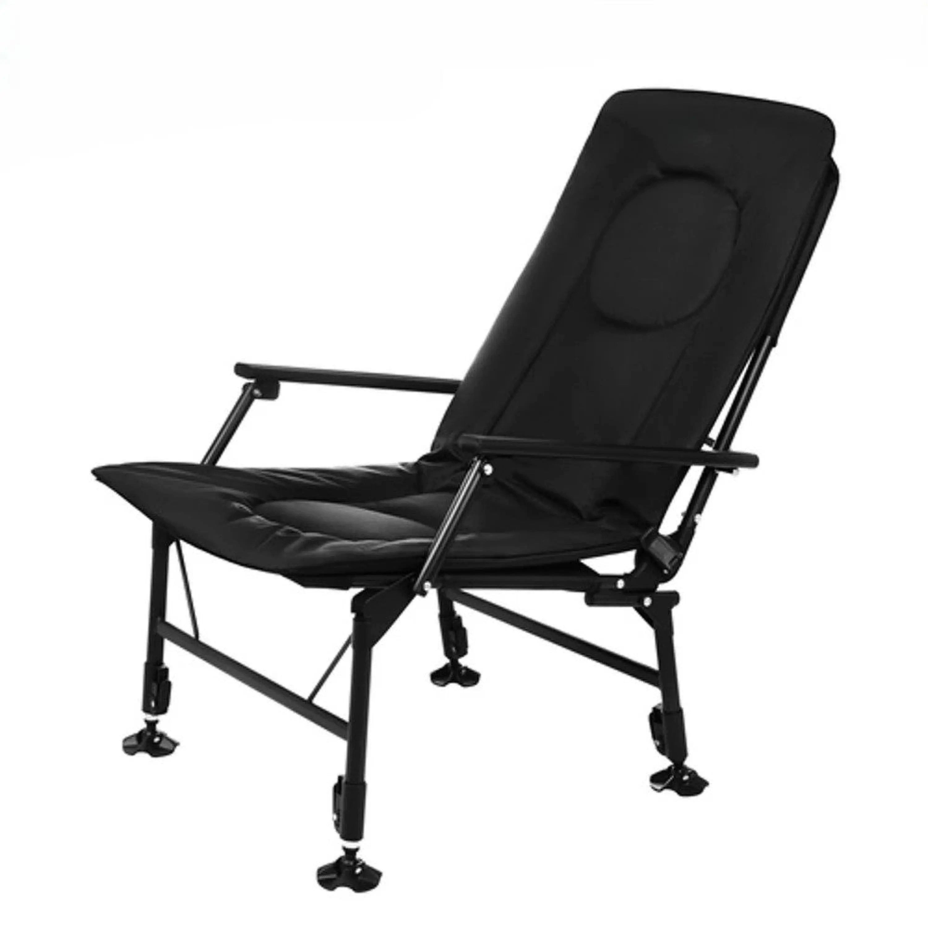 Sport-Knight® Campingstuhl Anglerstuhl Sessel höhenverstellbar gepolsterter Klappstuhl Schwarz